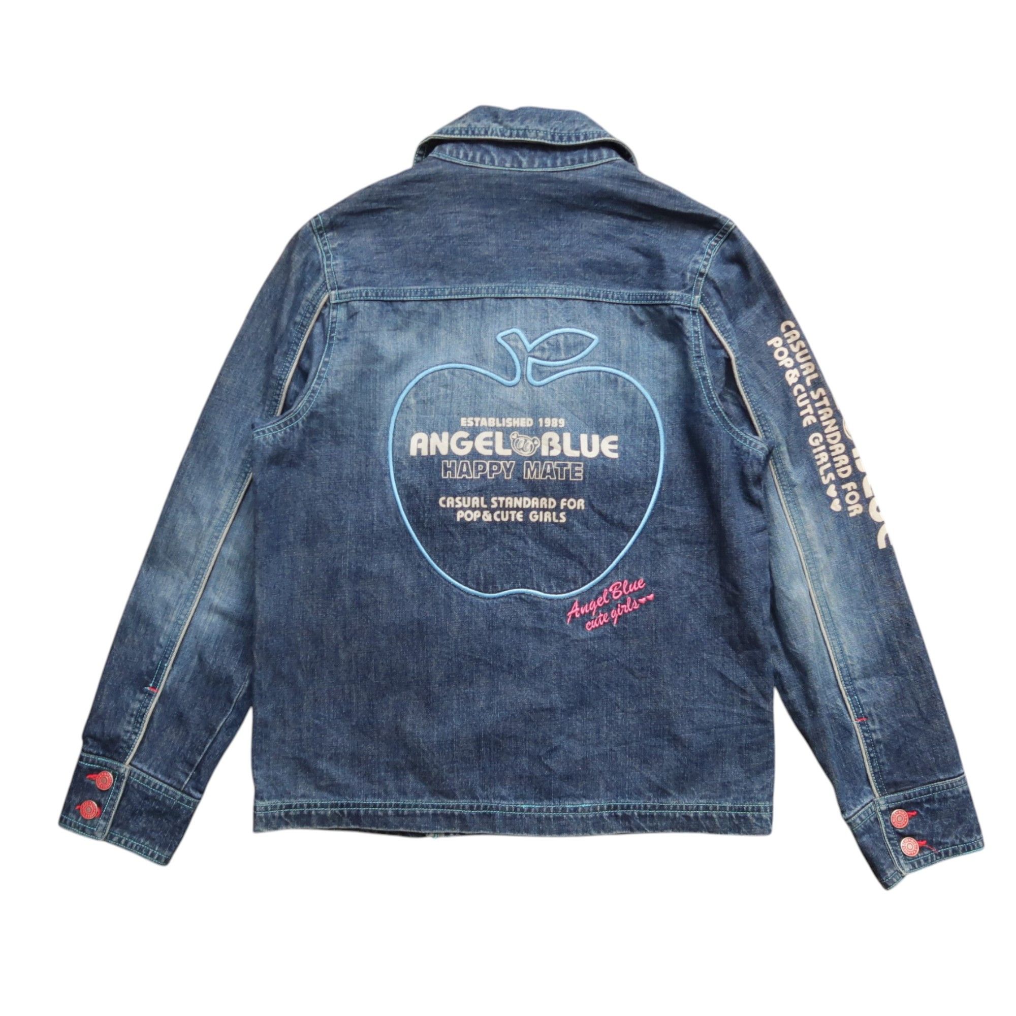 Japanese Brand Vintage Angel Blue Apple Double Breasted Jacket Size US M / EU 48-50 / 2 - 2 Thumbnail