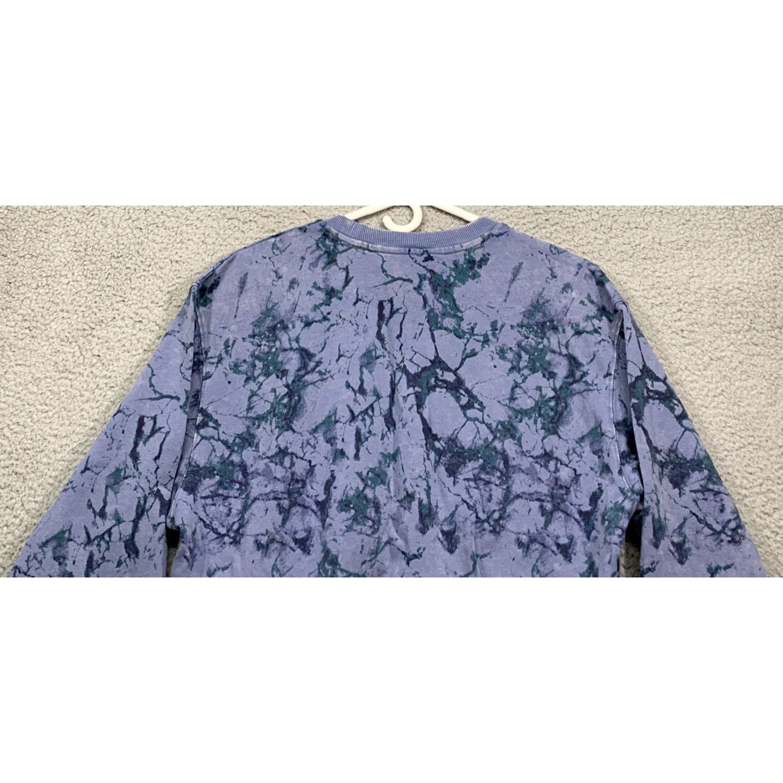 Vintage Joy Lab Women’s Sweatshirt Marble Blue Cropped Size Small Pullover Crew Neck Activewear NWT Size S / US 4 / IT 40 - 5 Thumbnail