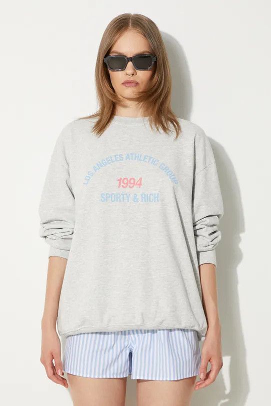 Sporty & Rich o1mle0525 LA Athletic Group Crewneck Sweatshirt Heather Grey Size M / US 6-8 / IT 42-44 - 4 Thumbnail