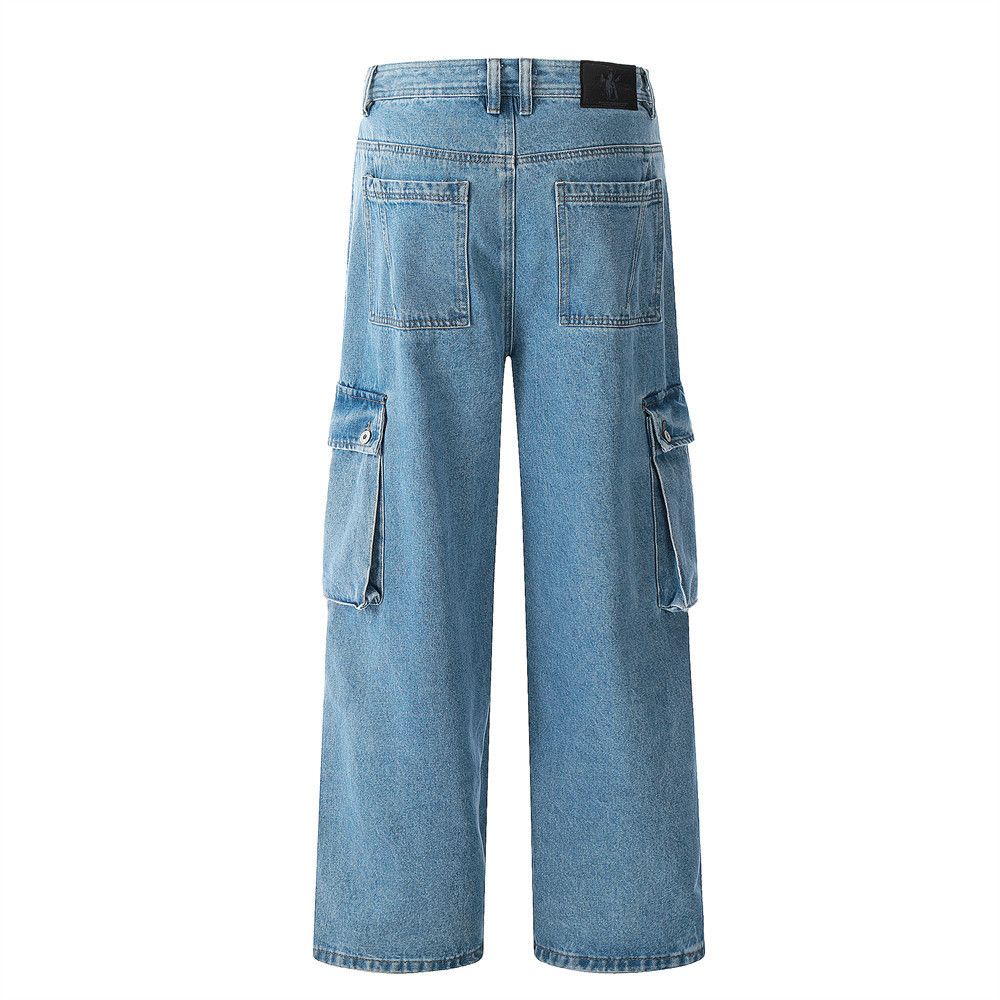 Jean Men's loose straight leg high street pocket cargo jeans Size US 32 / EU 48 - 2 Thumbnail