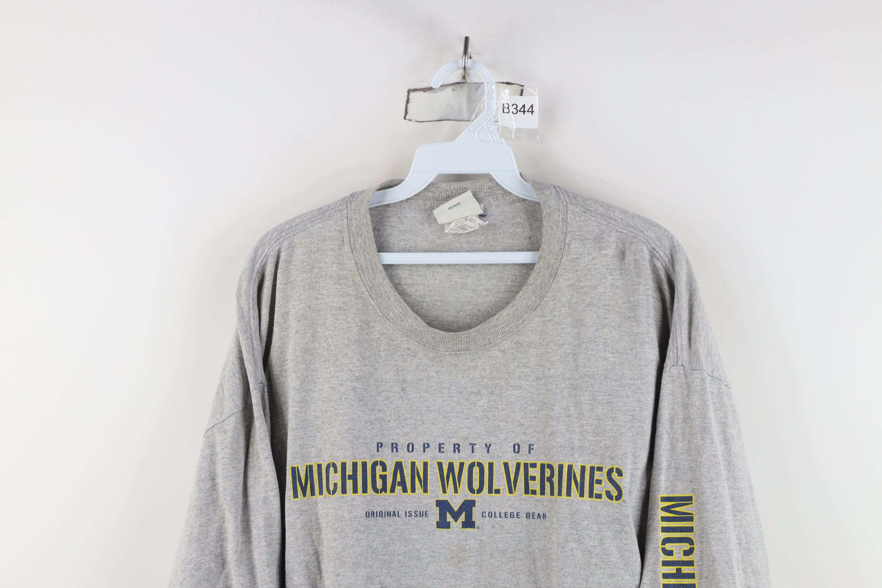 Vintage Vintage 90s University of Michigan Long Sleeve T-Shirt Gray Size US L / EU 52-54 / 3 - 2 Thumbnail