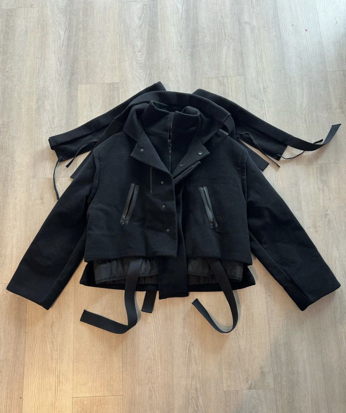 Pre-owned Craig Green Fw15 Wool Parachute Jacket In Black