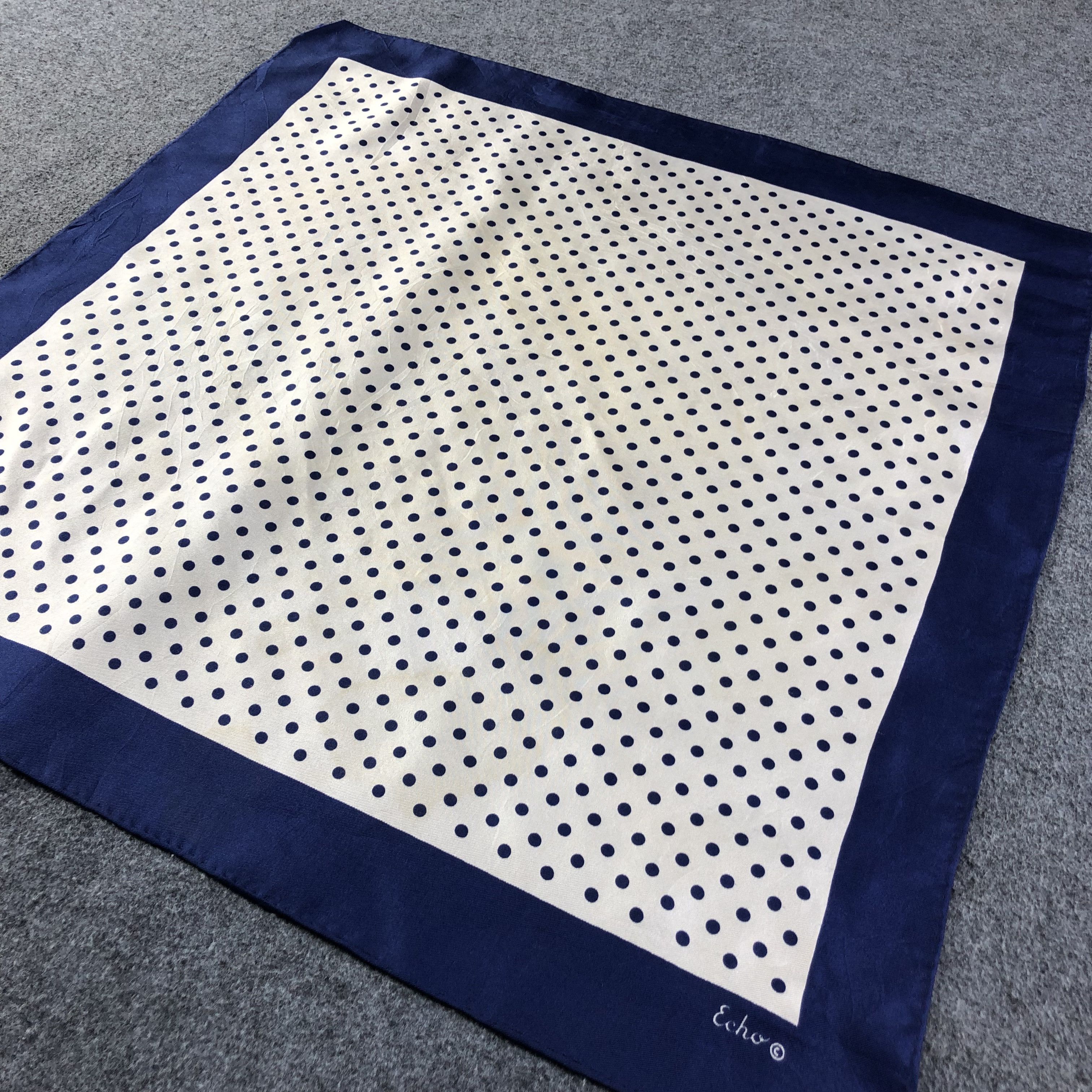 Vintage Vintage Echo Polka Dots Silk Scarf M769 Size ONE SIZE - 2 Thumbnail