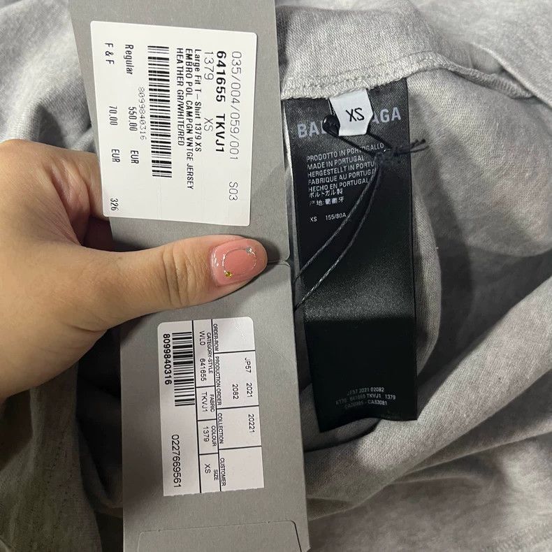 Balenciaga Gray Balenciaga Logo Crew Neck T-Shirt-2506 Size US XS / EU 42 / 0 - 6 Thumbnail
