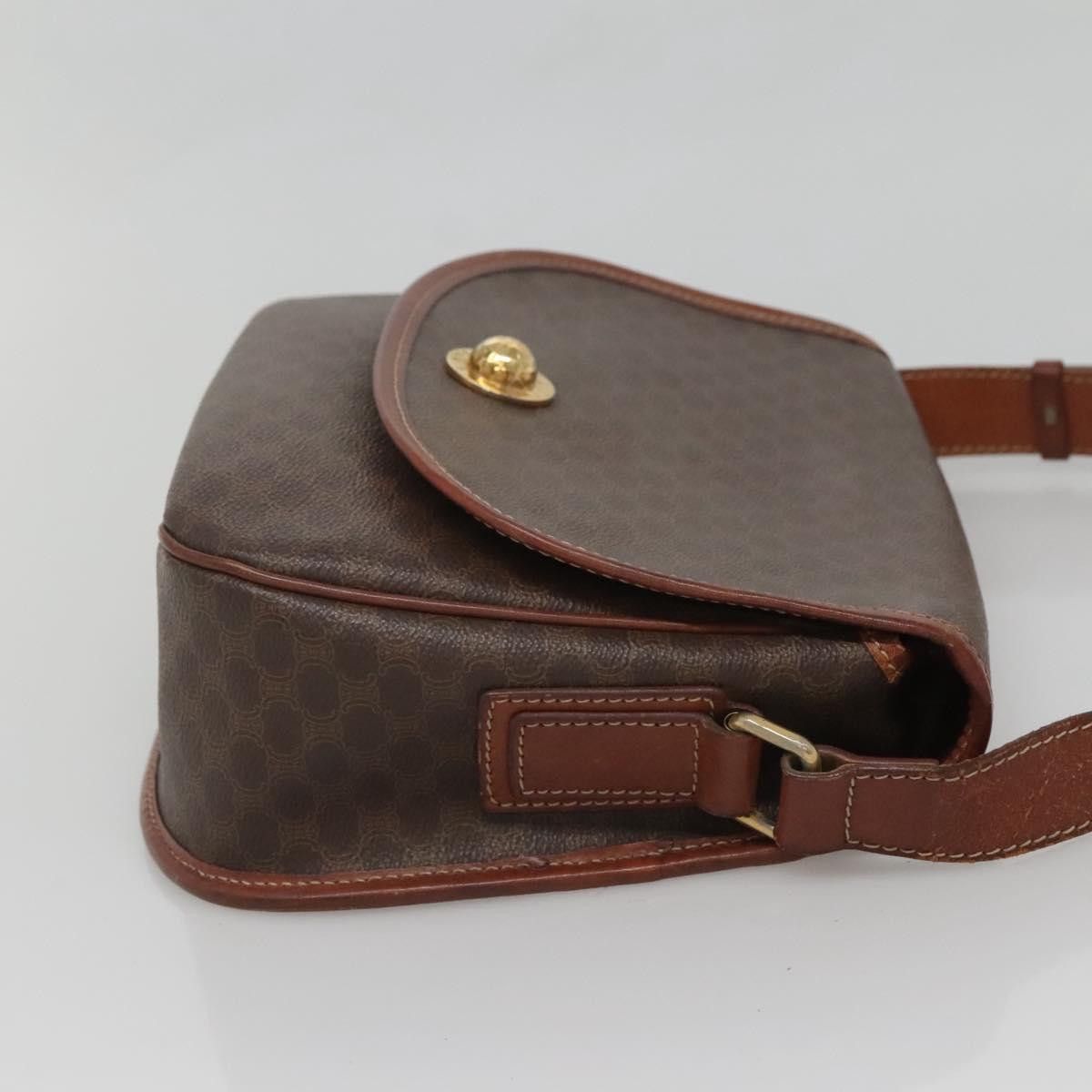 Celine CELINE Macadam Canvas Shoulder Bag Pvc Leather Brown Gold Size ONE SIZE - 4 Thumbnail