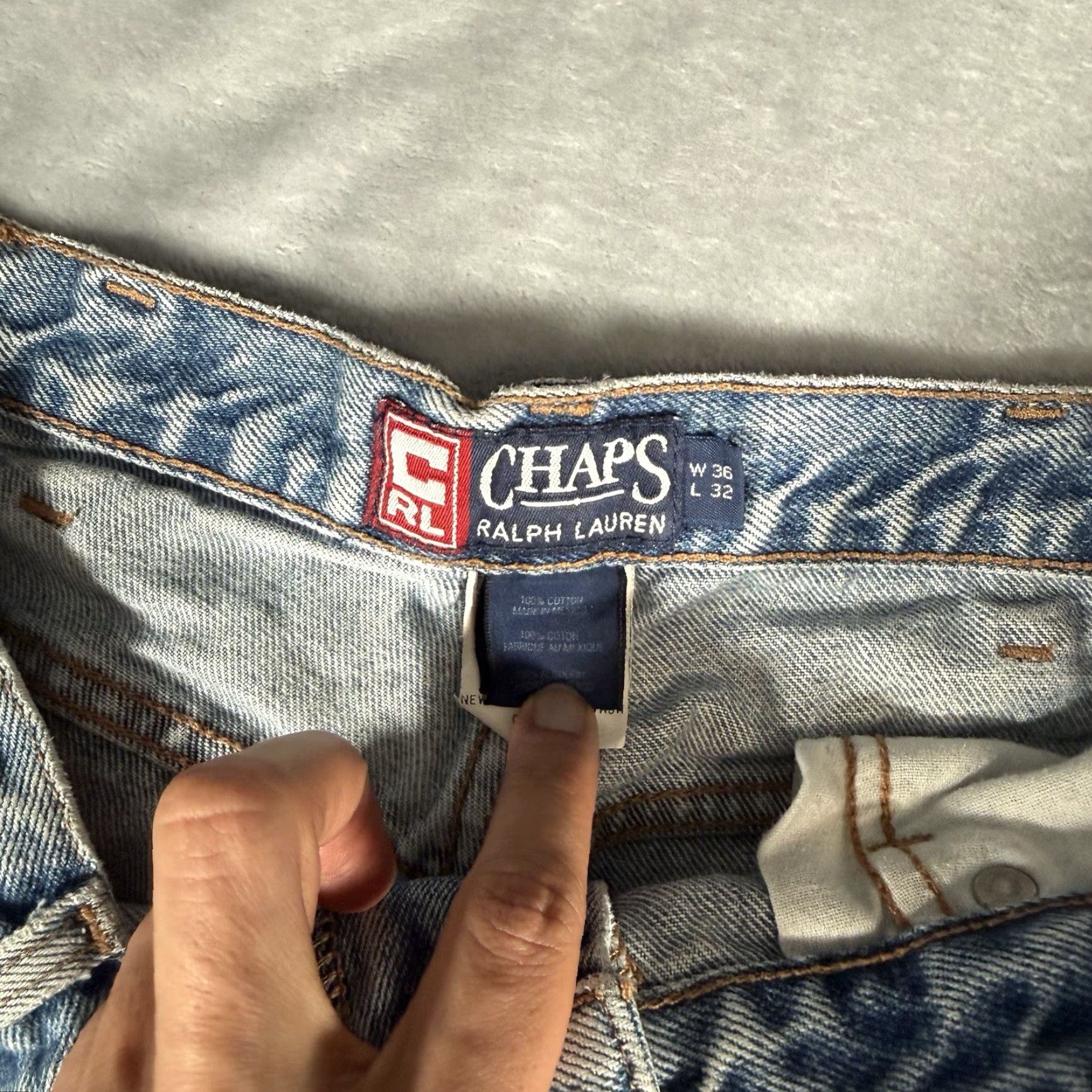 Ralph Lauren VINTAGE Ralph Lauren Chaps Jeans Straight Mens 34x30 Stone Wash Denim 5-Pocket Logo Hipster 90s Fits 34x30 Mens Size US 34 / EU 50 - 3 Thumbnail