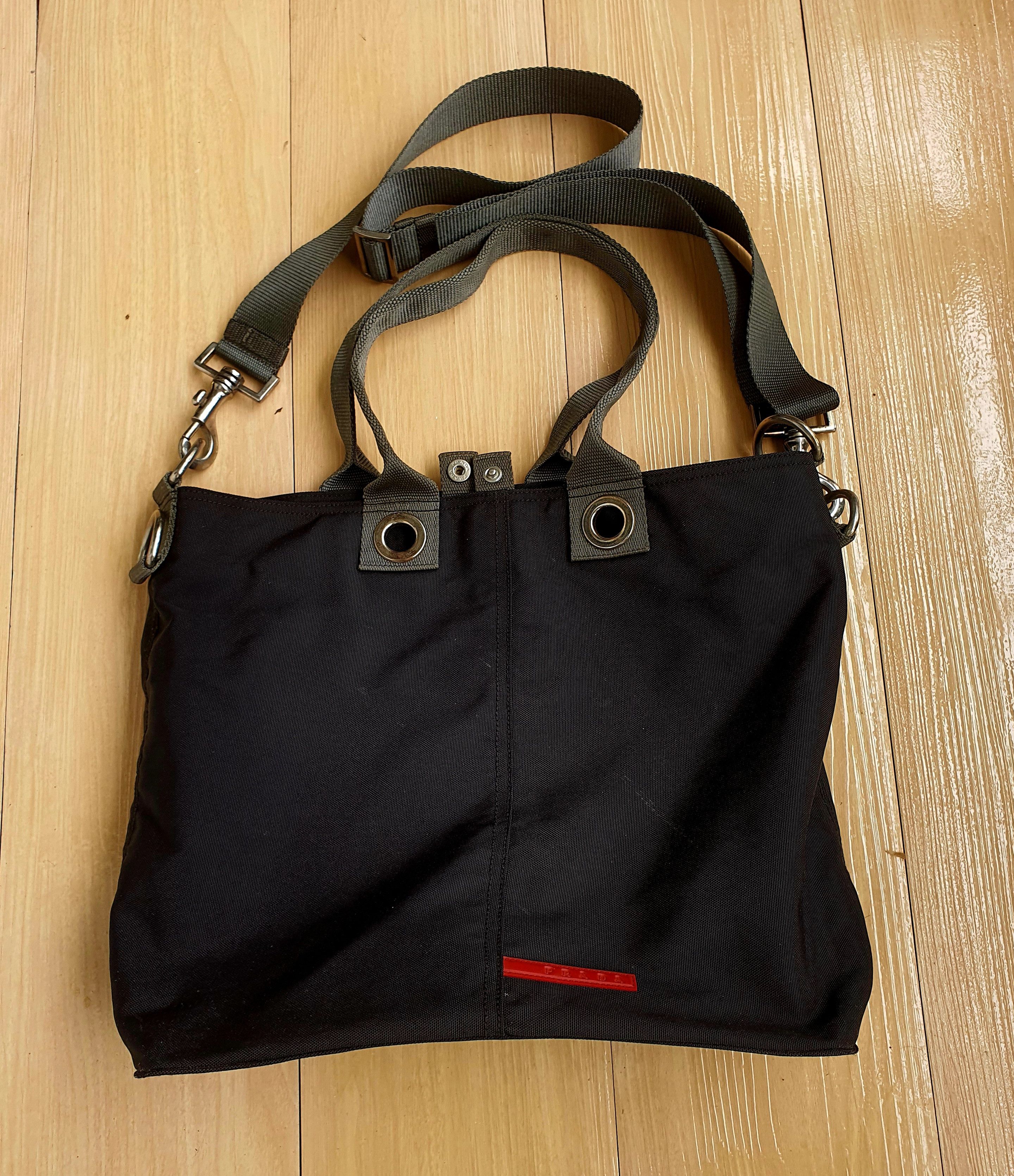 PRADA Tote Bag Canvas Black Auth ar5222