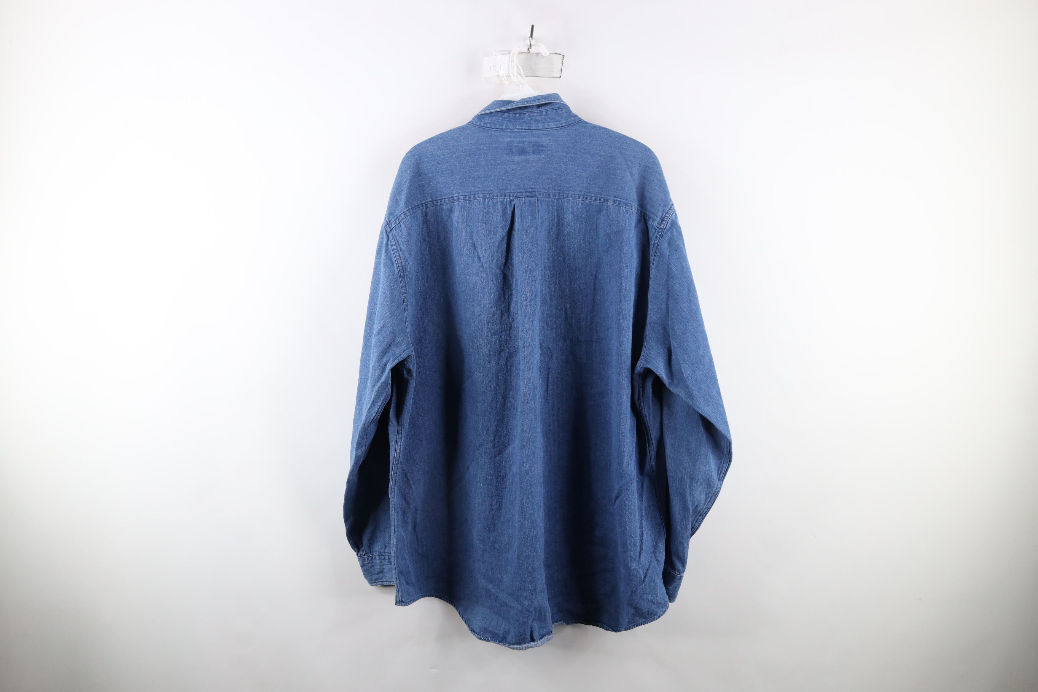 Vintage Vintage 90s Streetwear Denim Jean Button Down Shirt Blue Size US XL / EU 56 / 4 - 9 Thumbnail