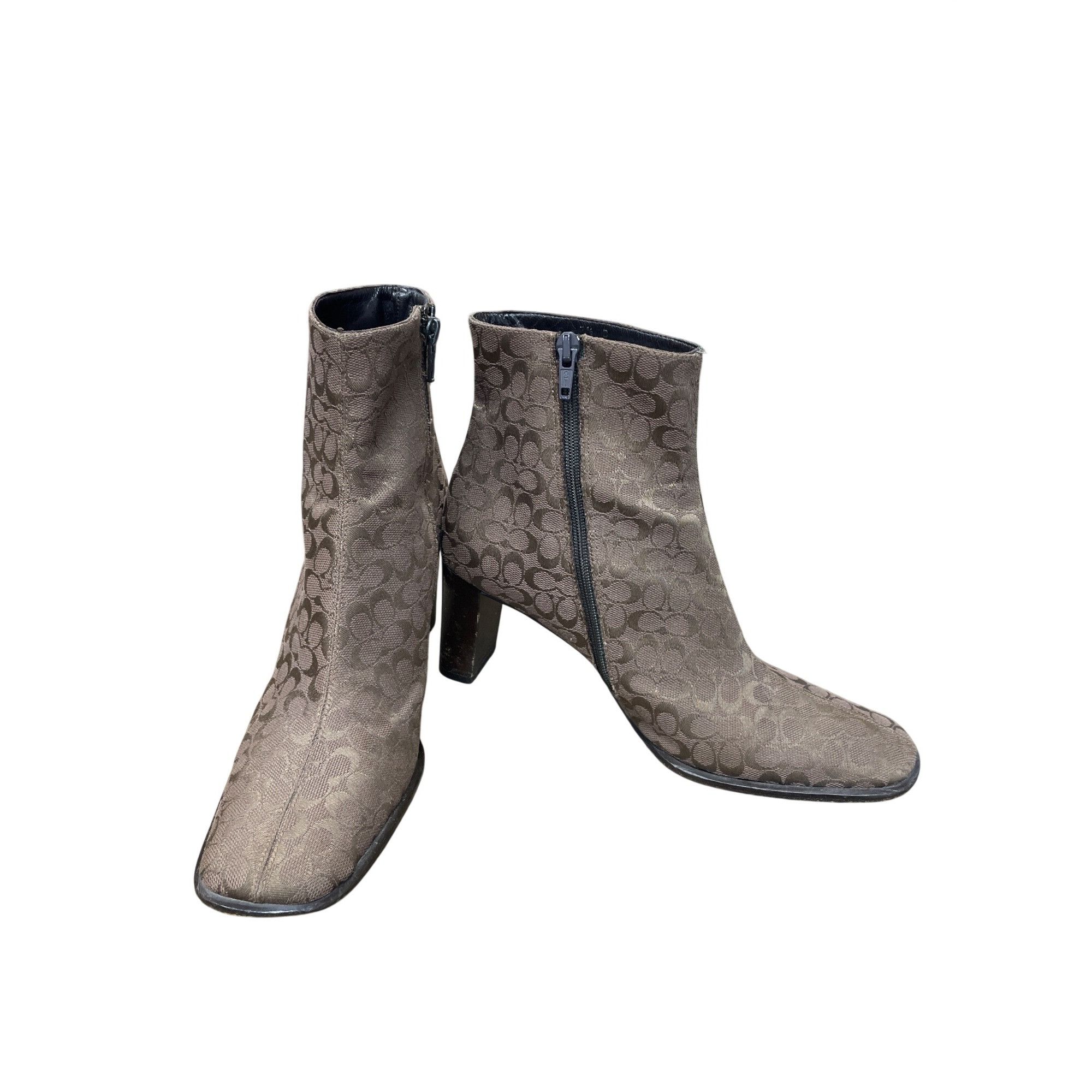 Coach Coach Brianna womans 3" block heel canvas monogram ankle boo Size US 7.5 / IT 37.5 - 1 Thumbnail
