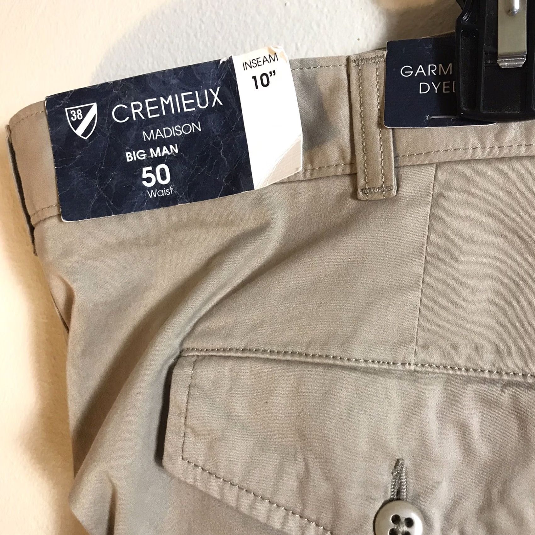 Cremieux CREMIEUX Mens Big & Tall Khaki Shorts - 50 Size Fit Size US 34 / EU 50 - 4 Thumbnail