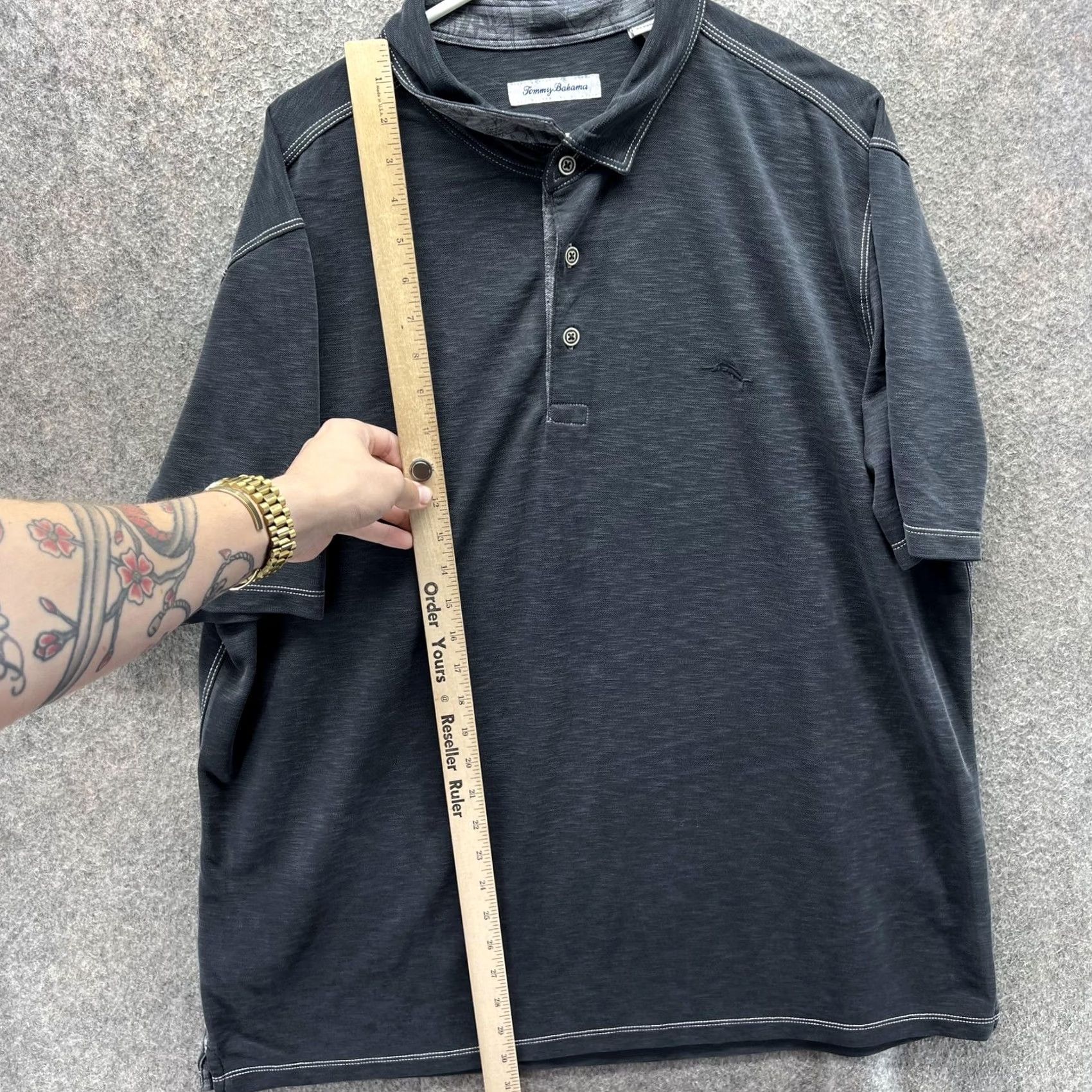 Tommy Bahama Tommy Bahama Polo Shirt Mens 2XL Gray Solid Knit Modal Marlin Logo Casual Golf Shirt Size US XXL / EU 58 / 5 - 5 Thumbnail