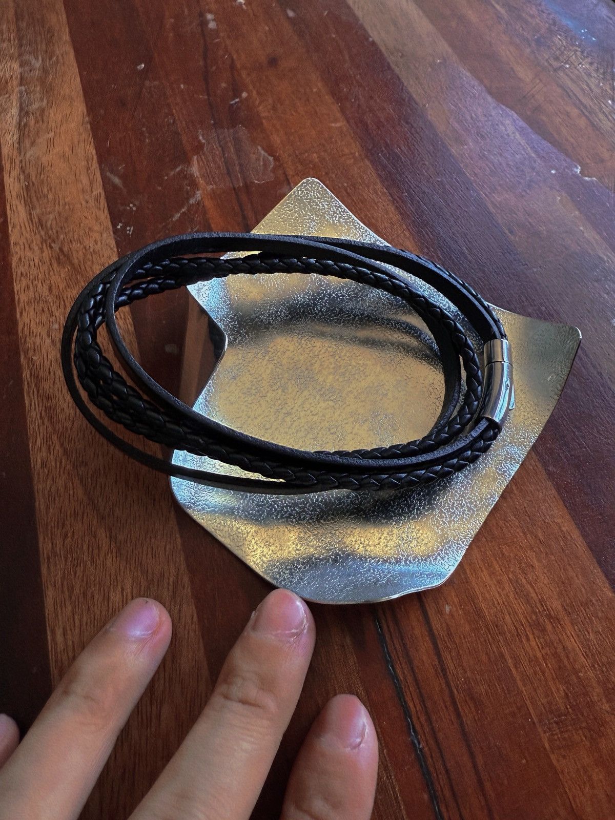 Other Modern Multi-Strand Black Leather Bracelet Size ONE SIZE - 2 Thumbnail