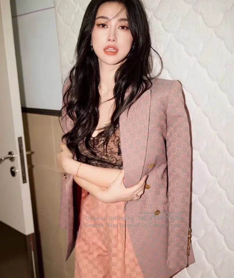 Gucci Gucci 23 light pink logo jacquard full print cotton lapel Size XS / US 0-2 / IT 36-38 - 9 Thumbnail