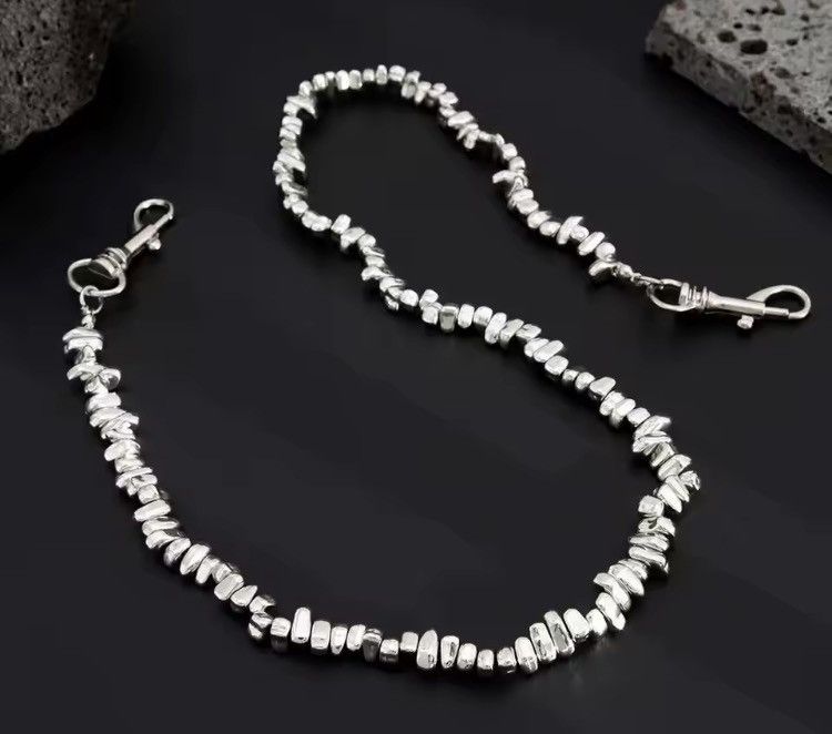 Jewelry PEBBLE Link Wallet Chain - Heavy Industrial Key Ring Size ONE SIZE - 3 Thumbnail