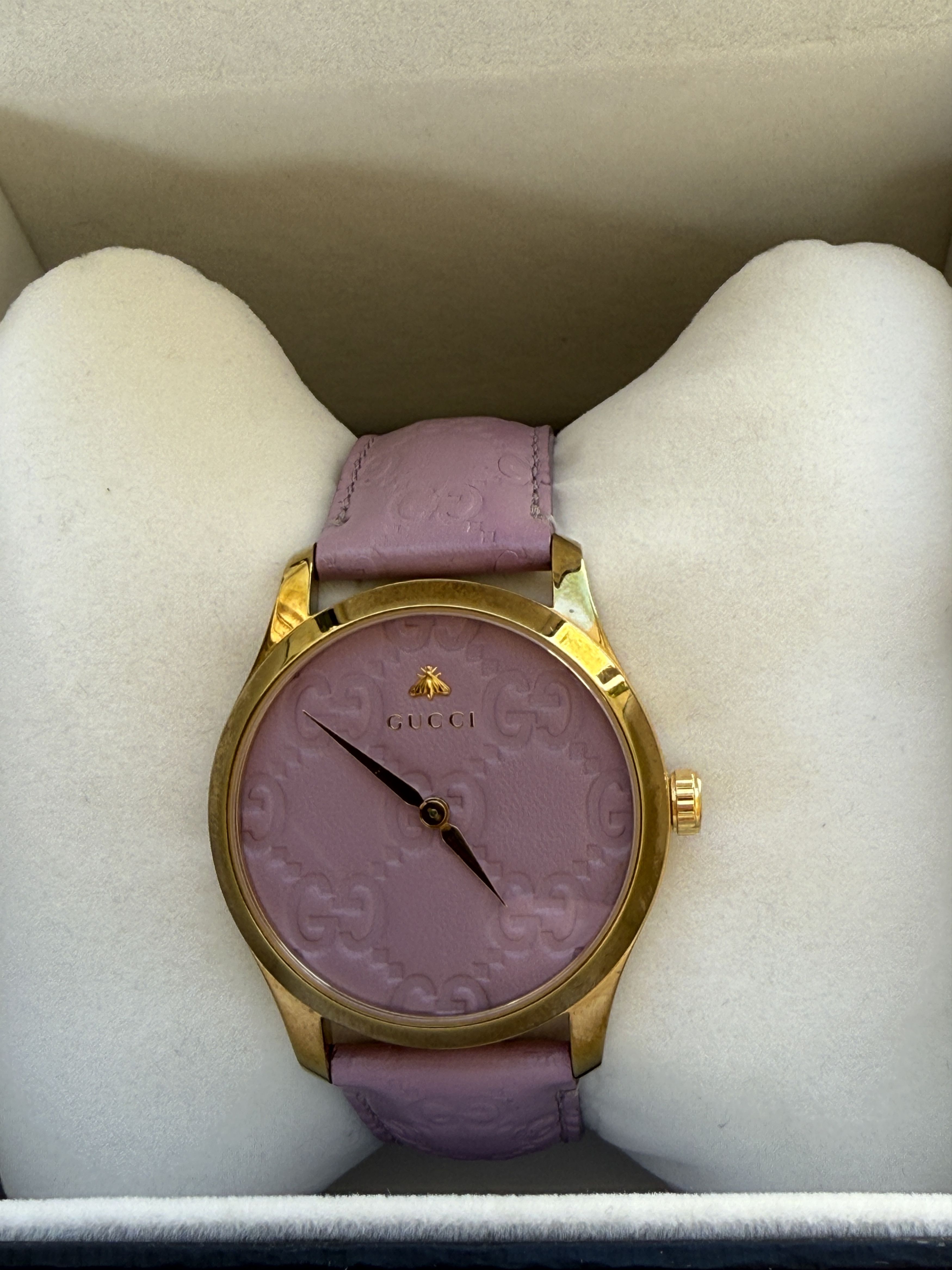 Gucci Gucci Women's G-Timeless Watch pink 38mm Leather Quartz Size ONE SIZE - 3 Thumbnail