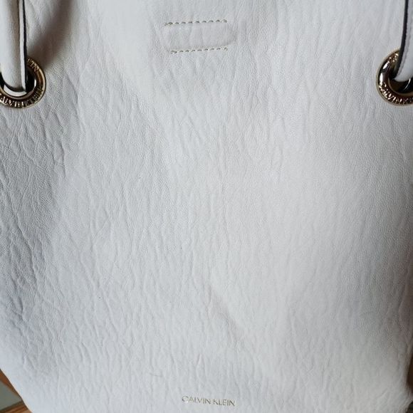 Calvin Klein Calvin Klein Gabrianna White Smooth Leather Tote Size ONE SIZE - 2 Thumbnail