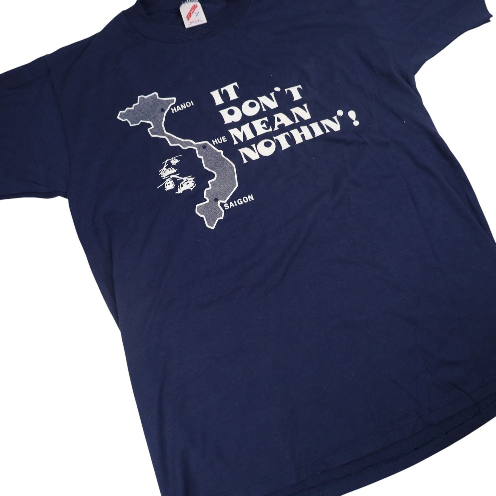 Jerzees × Vintage Vintage "It Dont Bean Nothin!" Vietnam Graphic T Shirt Size US L / EU 52-54 / 3 - 3 Thumbnail