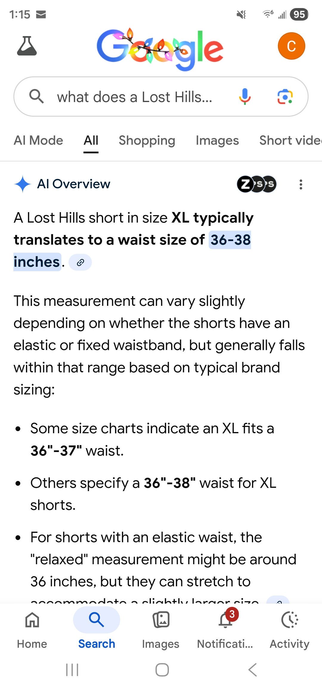 Lost hills Lost hills mens shorts, xl, black Size US 37 - 11 Thumbnail