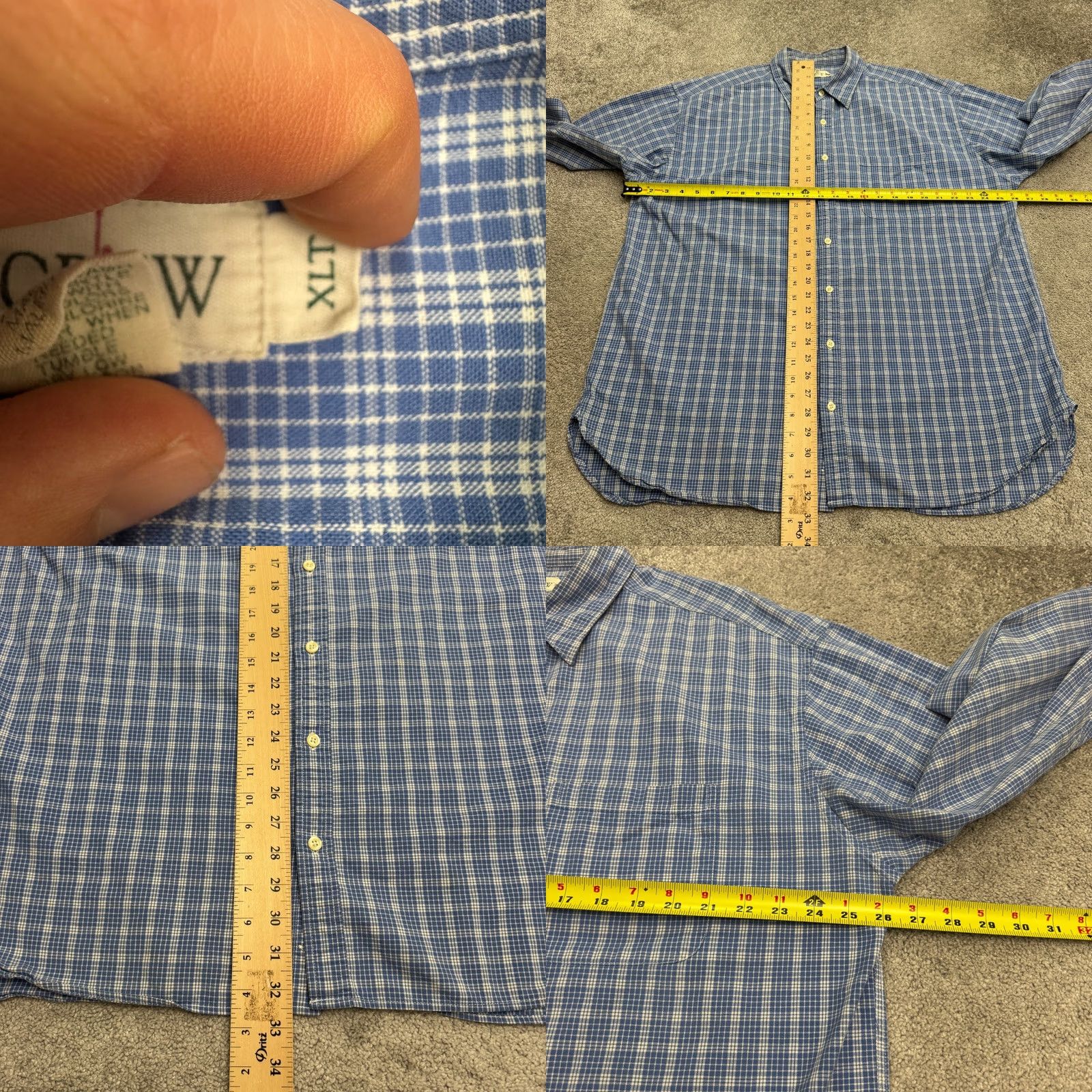 J.Crew J.CREW Button-Up Shirt Men XL Tall Blue Plaid Long Sleeve Cotton Casual Shirt Size US XL / EU 56 / 4 - 8 Thumbnail