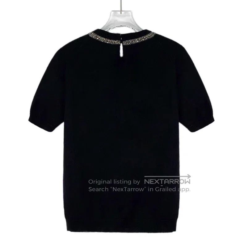 Gucci Gucci Black bow diamond wool round-neck short-sleeved swea Size XS / US 0-2 / IT 36-38 - 2 Thumbnail