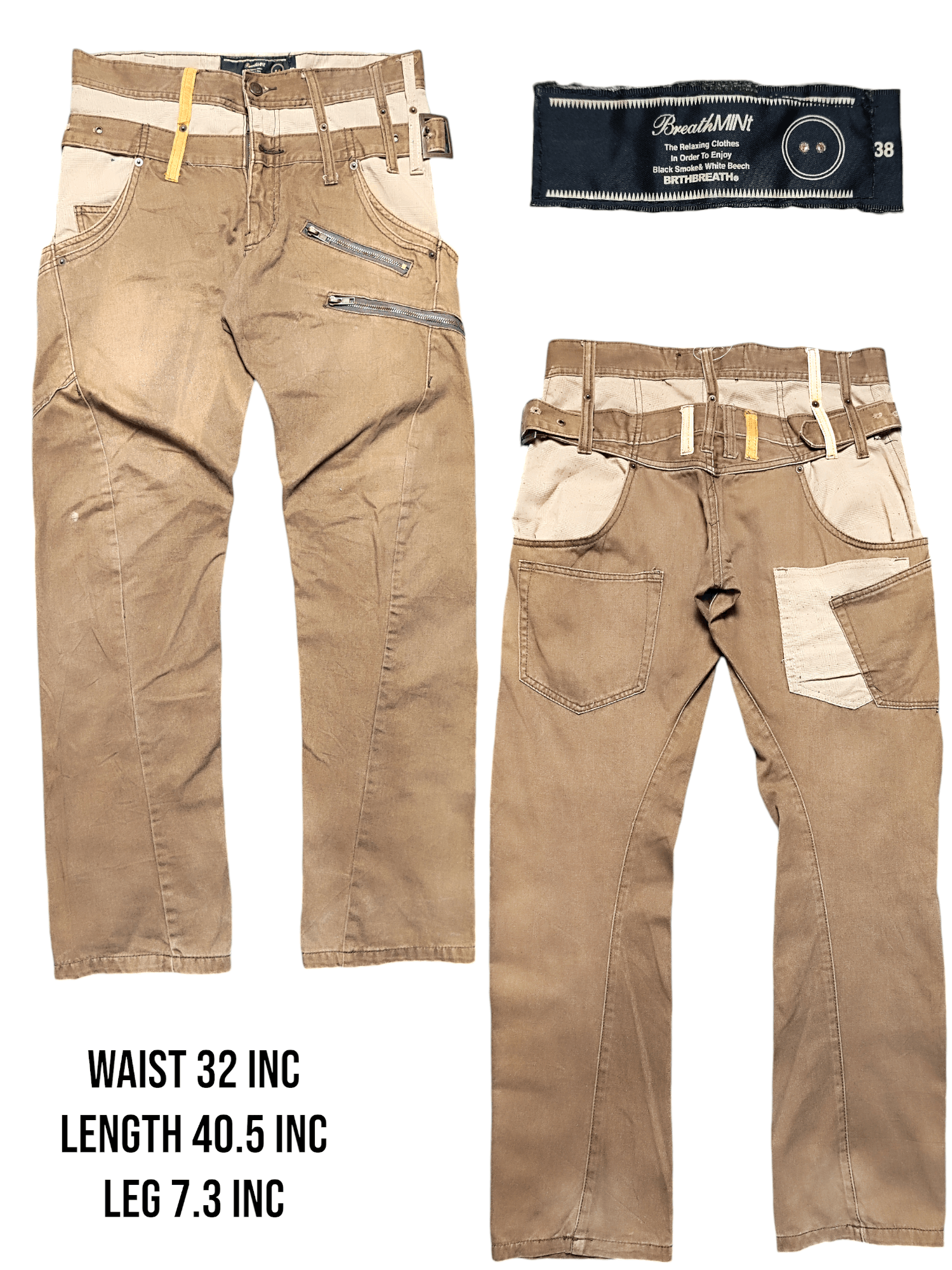Distress Brown Jeans by Breath Mint