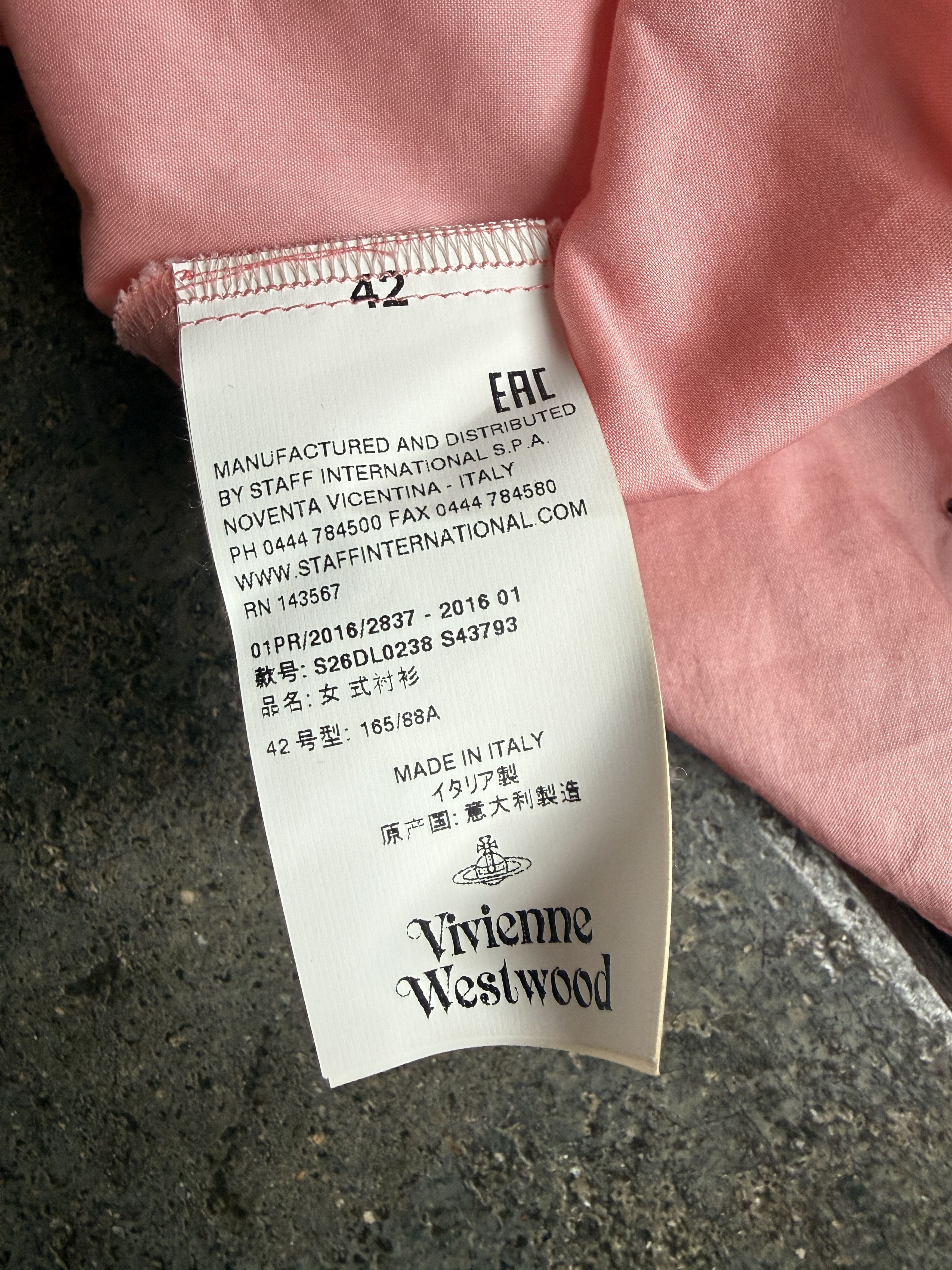 Vivienne Westwood Brand New 2016 RED LABEL pink tailored shirt w/ orb Size M / US 6-8 / IT 42-44 - 9 Thumbnail