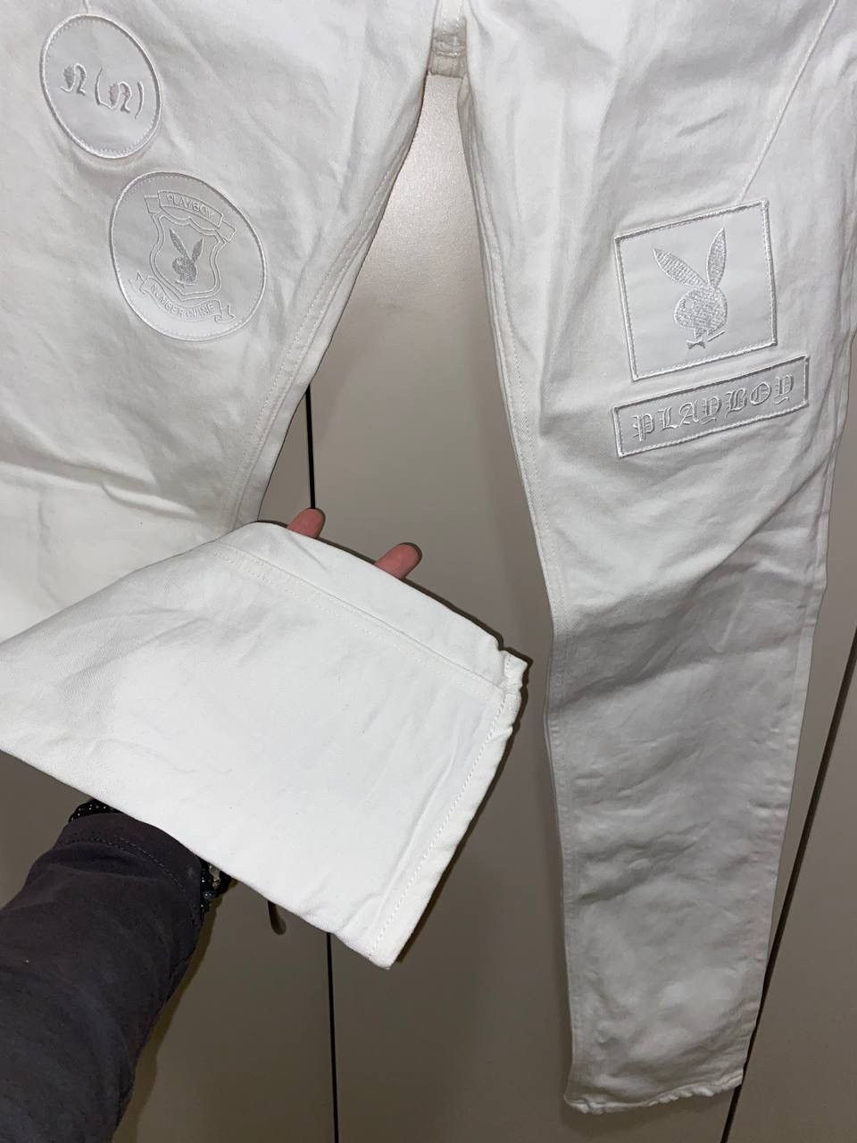Number (N)ine × Playboy Number Nine x Playboy SS15 White Denim Jeans Very Rare Size US 32 / EU 48 - 10 Thumbnail
