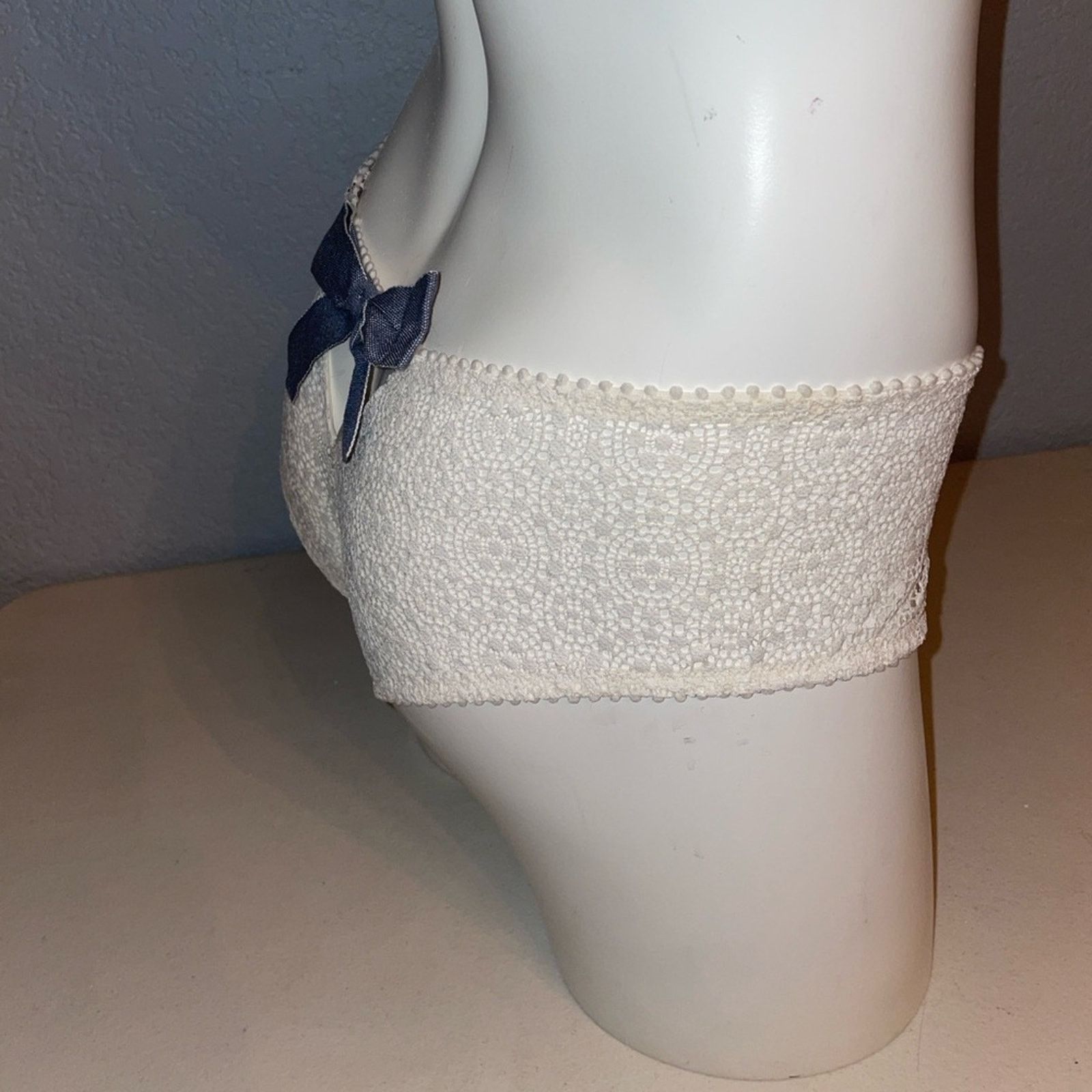 Victoria's Secret Victoria’s Secret Cheeky Panty Lace Panty Denim Bow Back Size ONE SIZE - 2 Thumbnail