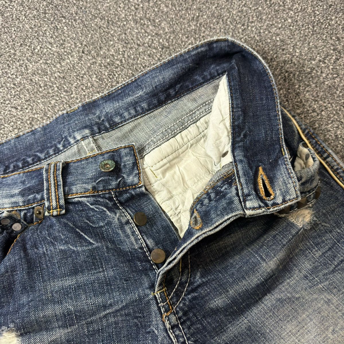 Le Grande Bleu (L.G.B.) 90s Flared Studded Opium Studio PR Denim Undercover Style Size US 32 / EU 48 - 16 Thumbnail