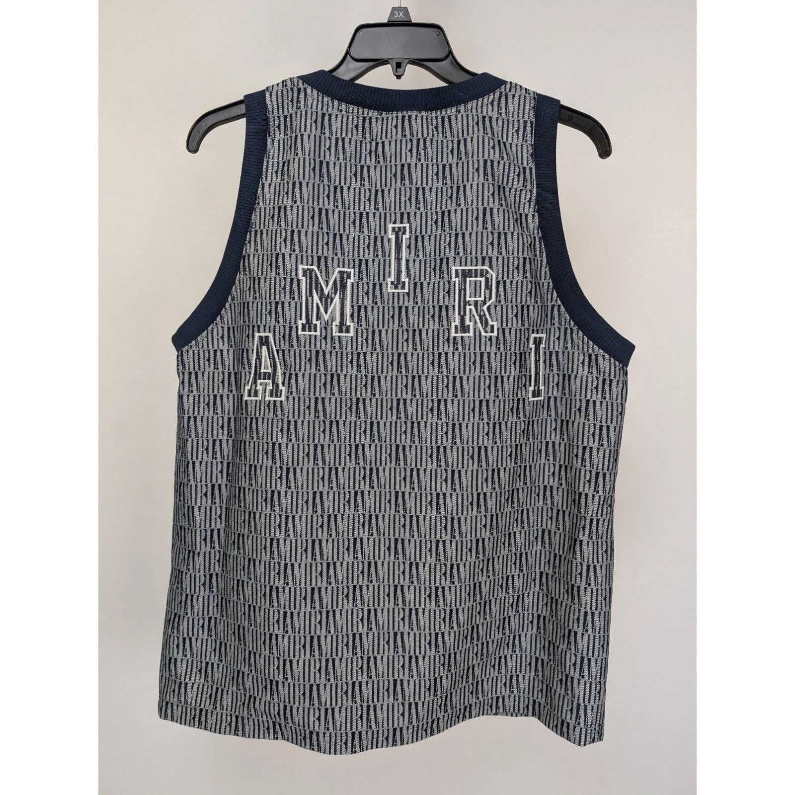 Amiri o1rshd1 Jacquard BBall Jersey Top Tank in Washed Indigo Size US L / EU 52-54 / 3 - 8 Thumbnail