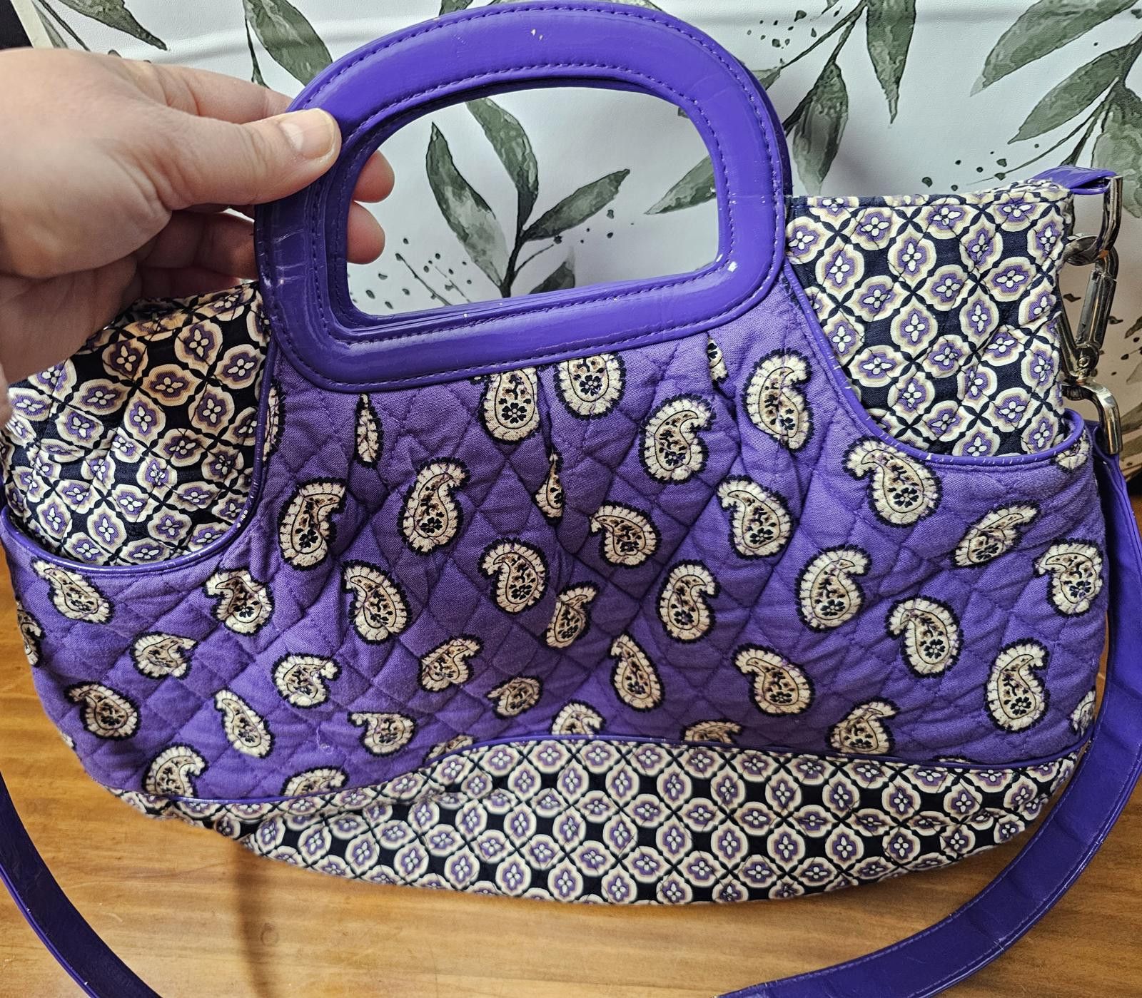 Other Vera Bradley Purse Purple Quilted Womens Med Paisley Size ONE SIZE - 6 Thumbnail