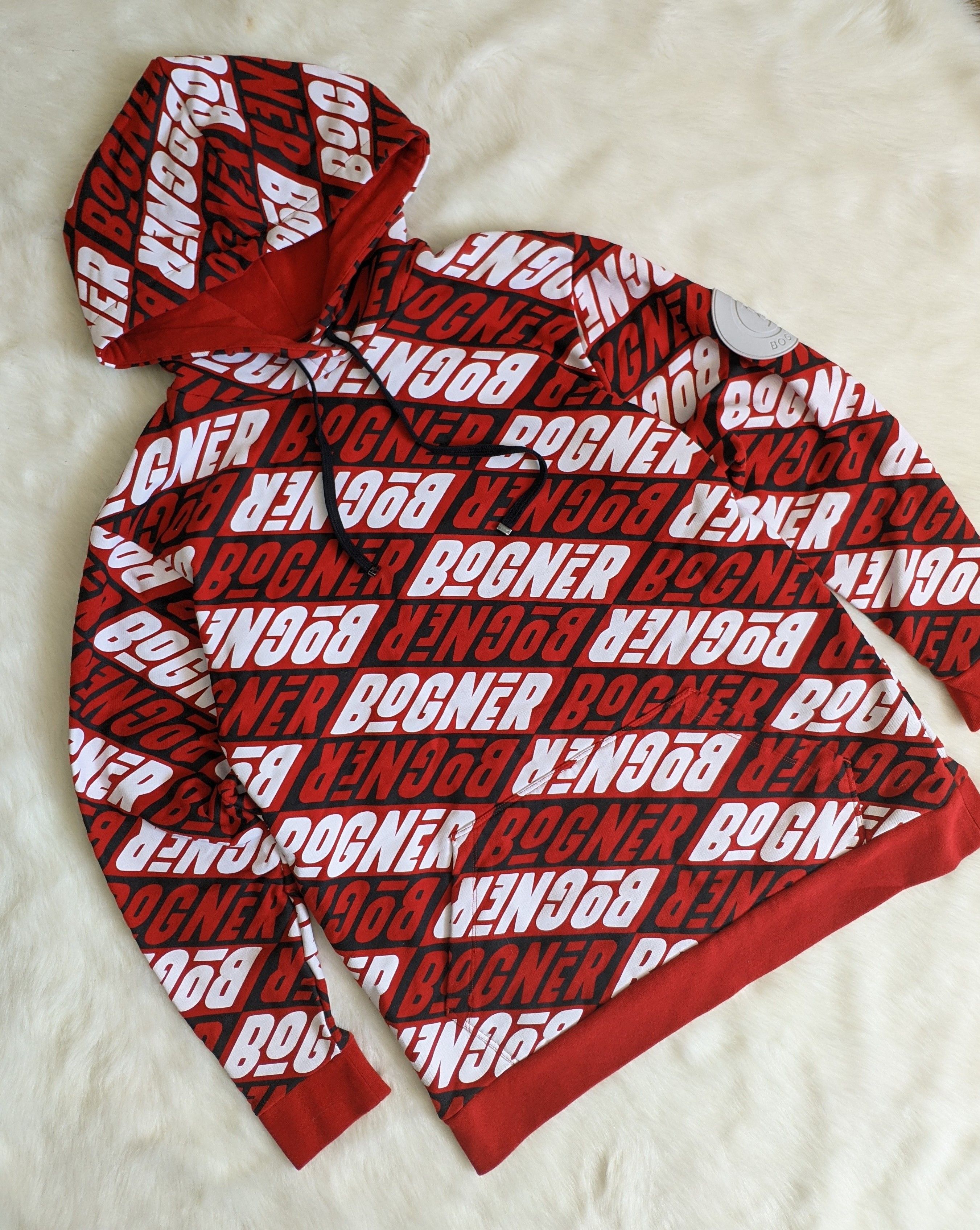 Bogner BOGNER Monogram All Over Logo Print Hoodie Hoodie Size US M / EU 48-50 / 2 - 2 Thumbnail