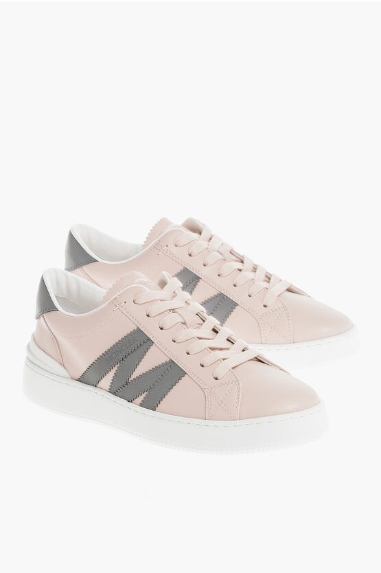 image of Moncler Low-Top Vegan Leather Monaco Sneakers in Pink, Women's (Size 6)