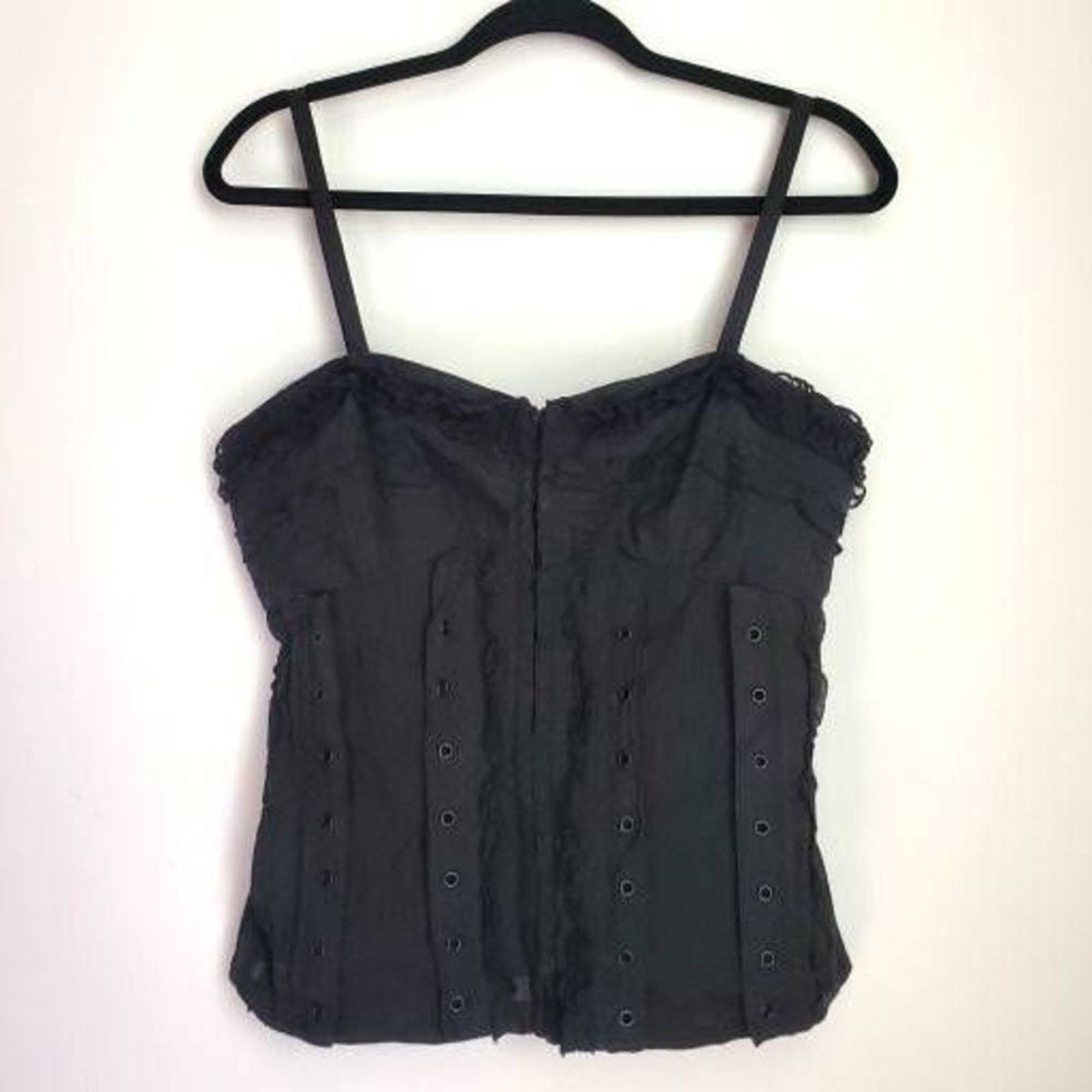 Tripp NYC Tripp NYC Black Bustier Latch Closure Corset Gothic Top Sz L Size L / US 10 / IT 46 - 1 Thumbnail