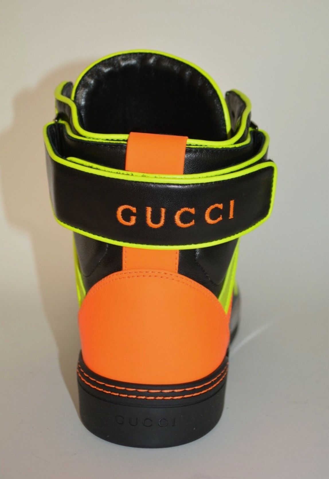 Gucci RARE NEON GUCCI HIGH-TOPS SZ 11 / 44 /⚫️🟢🟠 Size US 11 / EU 44 - 4 Thumbnail