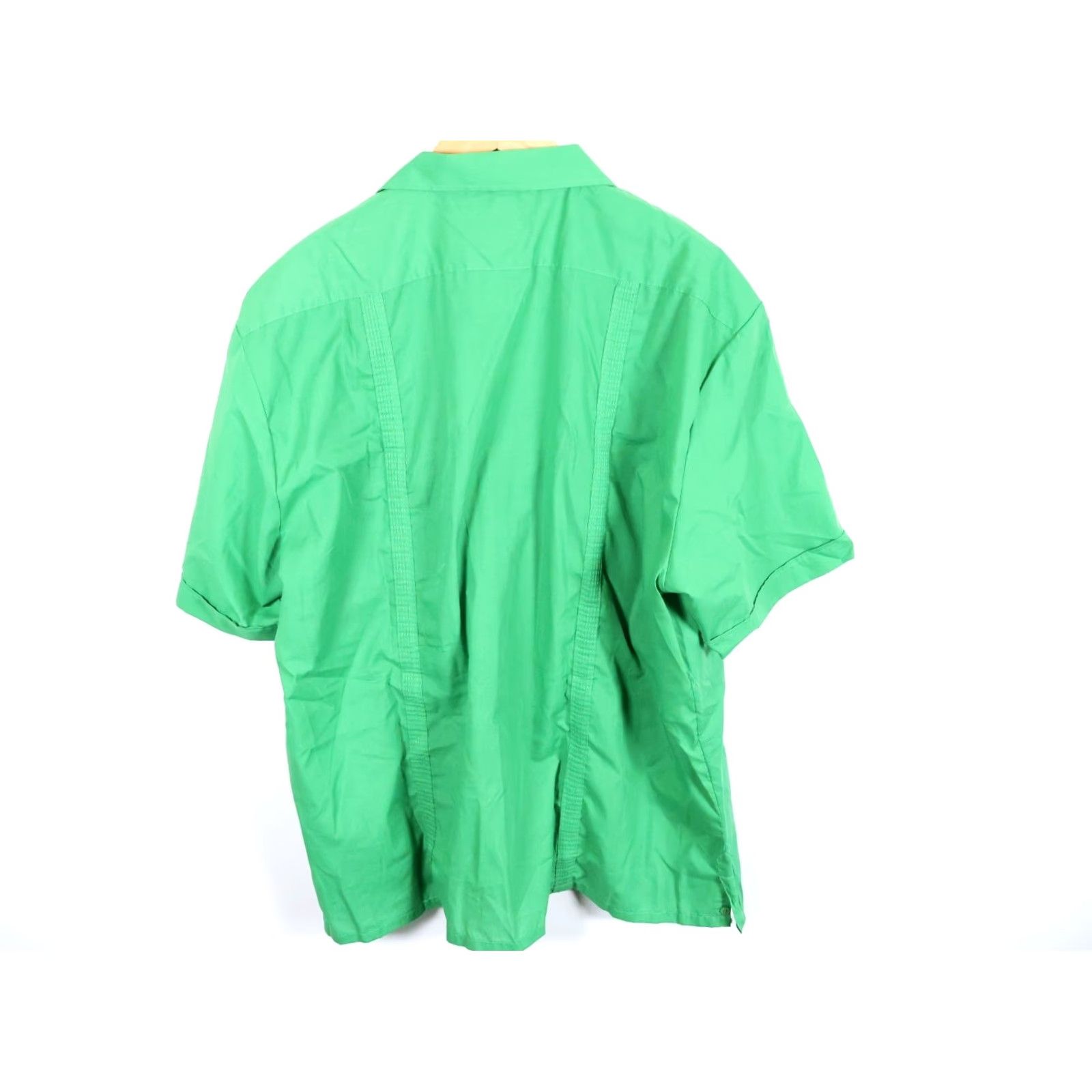 Omega VINTAGE OMEGA Guayabera Shirt Men 3X Green Cotton Blend Pleated Pockets Short Sleeve Button-Up Casual Retro 80s 90s Hipster Size US XXL / EU 58 / 5 - 2 Thumbnail