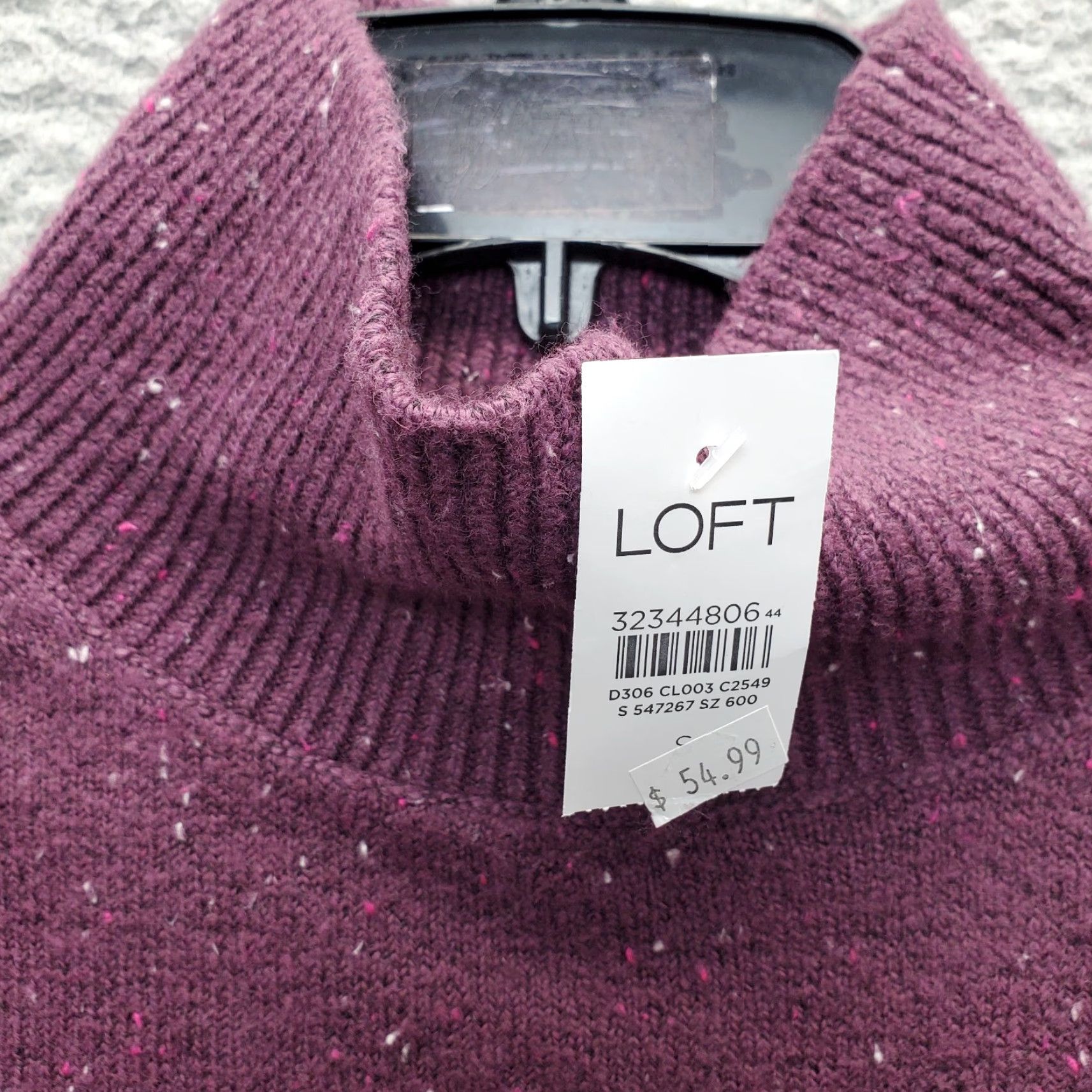 Loft LOFT Womens Size S Purple Speckled Knit Turtleneck Pullover Shirt Size S / US 4 / IT 40 - 6 Thumbnail