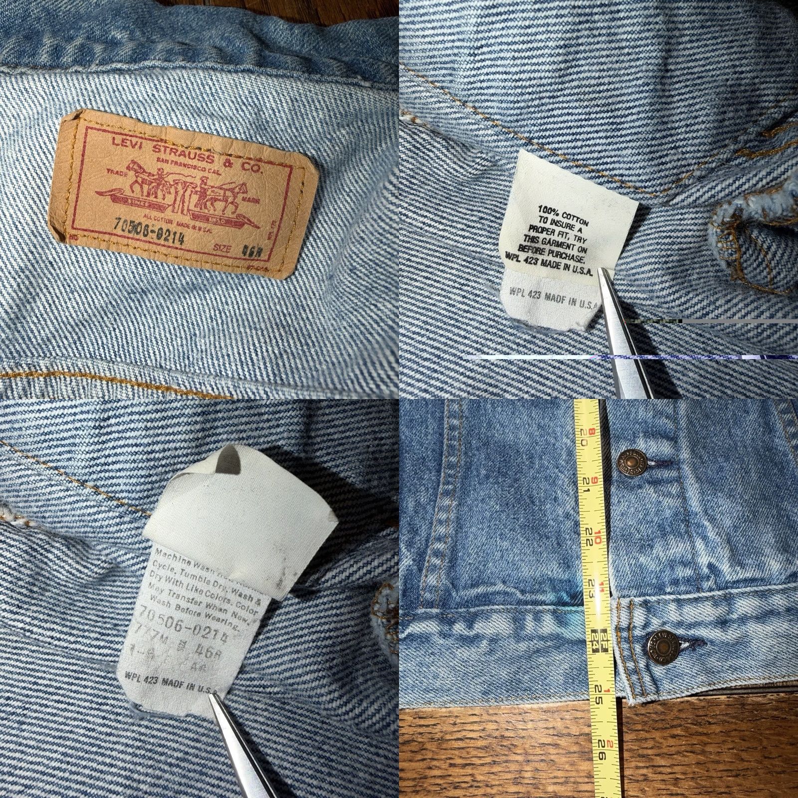 Levi's Levi's Trucker Jacket Denim 80s Vintage Mens Size 46 Regular Blue 70506-0214 Size US S / EU 44-46 / 1 - 8 Thumbnail