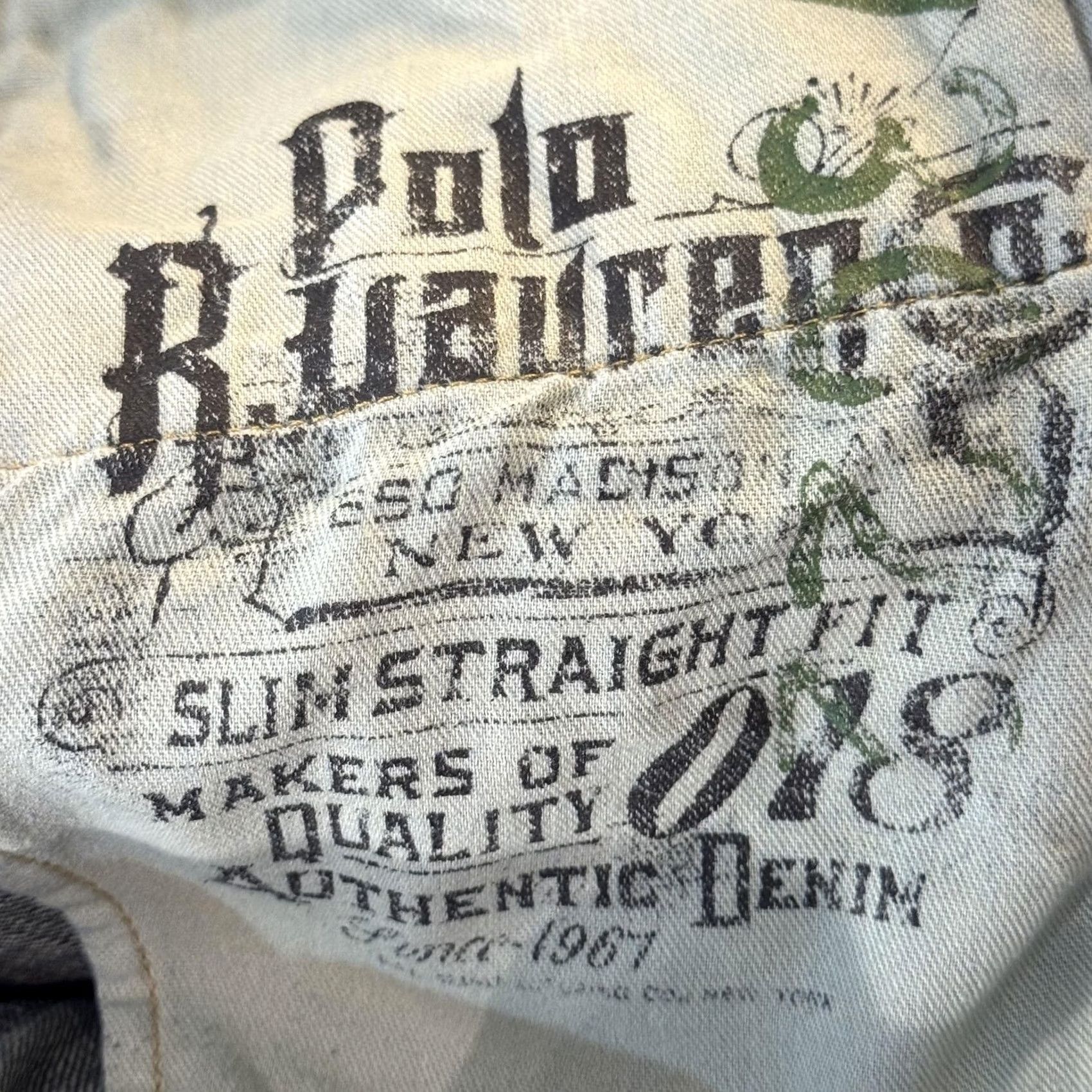 Polo Ralph Lauren Polo Ralph Lauren Jeans Mens 38x30 Blue Slim Straight Fit Denim RL Embroidered Jeans Size US M / EU 48-50 / 2 - 5 Thumbnail
