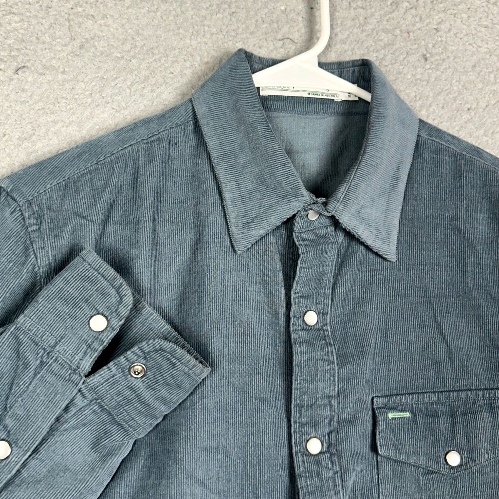Vintage Criquet Shirt Mens Small Slate Blue Corduroy Western Pearl Snap Button Up Pocket Size US S / EU 44-46 / 1 - 6 Thumbnail