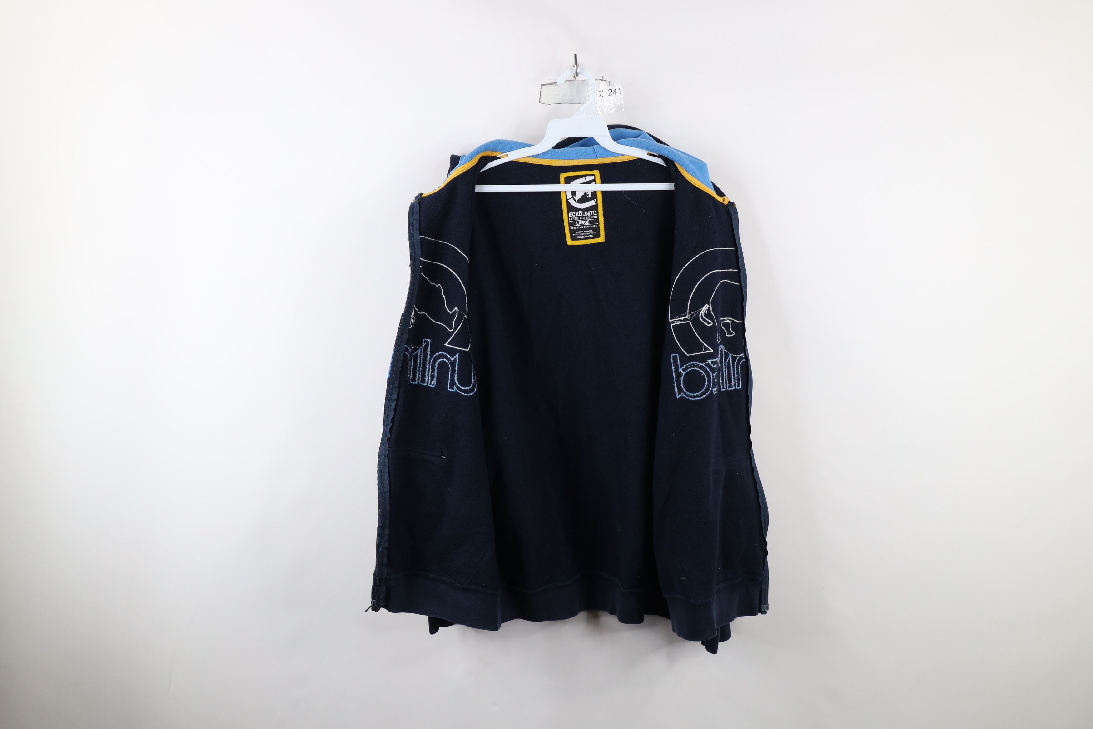 Ecko Unltd. × Vintage Vintage Y2K Ecko Unlimited Spell Baggy Full Zip Hoodie Blue Size US L / EU 52-54 / 3 - 9 Thumbnail