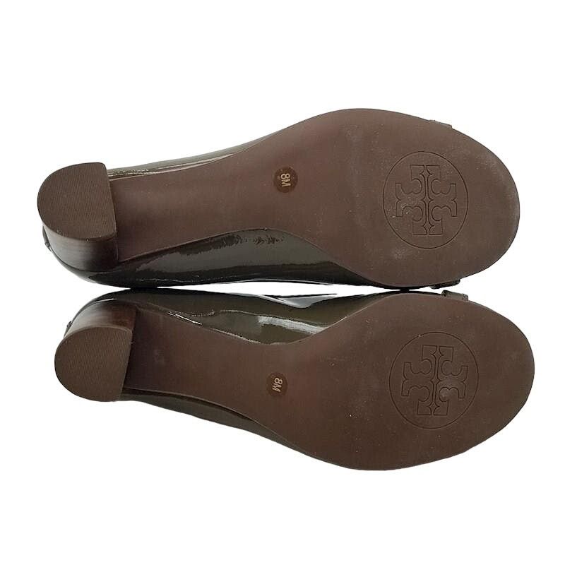 Tory Burch Tory Burch Aaden Grey Patent Leather Stacked Pump Size 8 Size US 8 / IT 38 - 7 Thumbnail