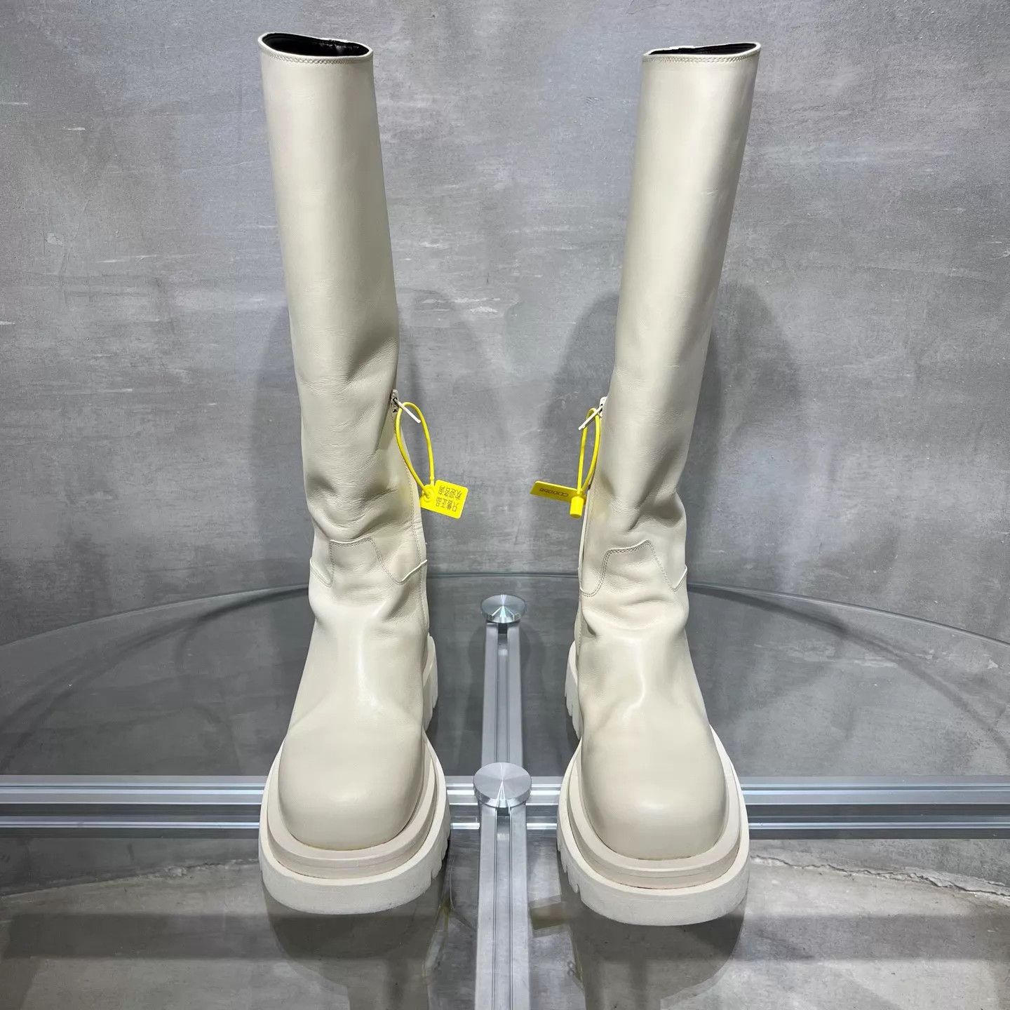 Bottega Veneta BV Lug Chelsea tall boots women's Sea Salt 36 Size US 5.5 / IT 35.5 - 1 Thumbnail
