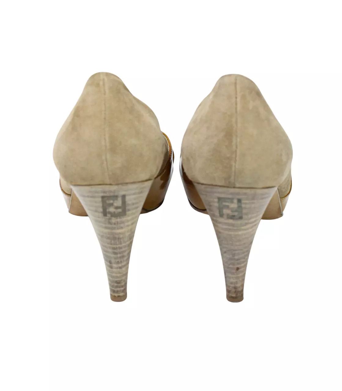 Fendi FENDI Women's EU 38 Peep Toe Patent & Suede Leather Heel Size US 8 / IT 38 - 6 Thumbnail