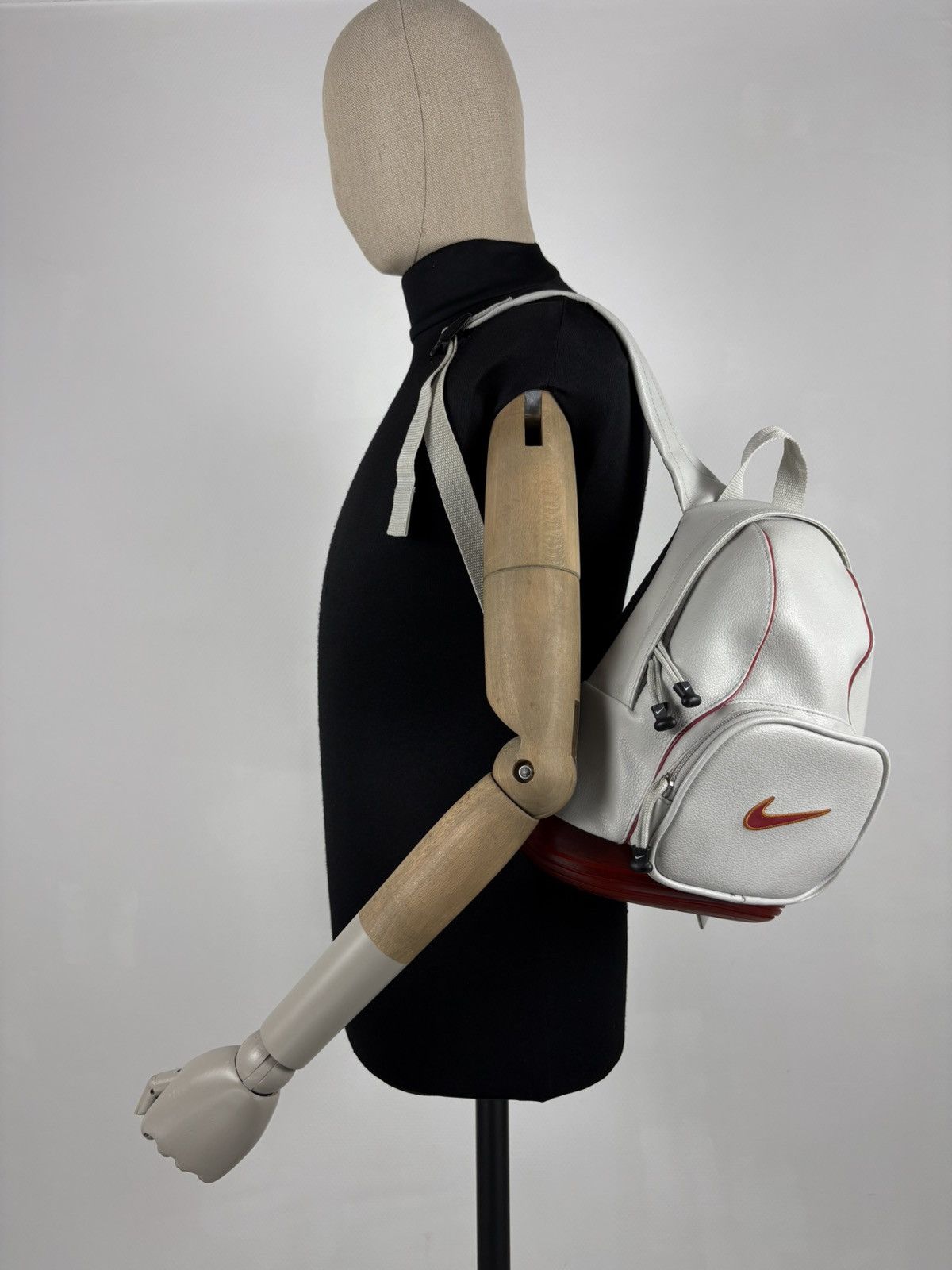 Rare 90’s Swoosh Leather AIR Bubble Double Big Utility Backpack Mini Bag