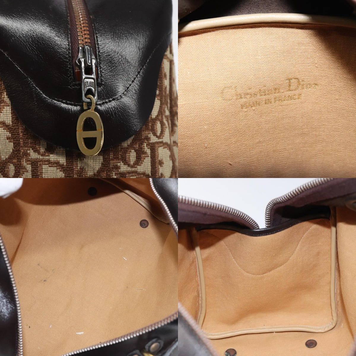 Dior DIOR Trotter Canvas Hand Bag Beige Gold Size ONE SIZE - 11 Thumbnail