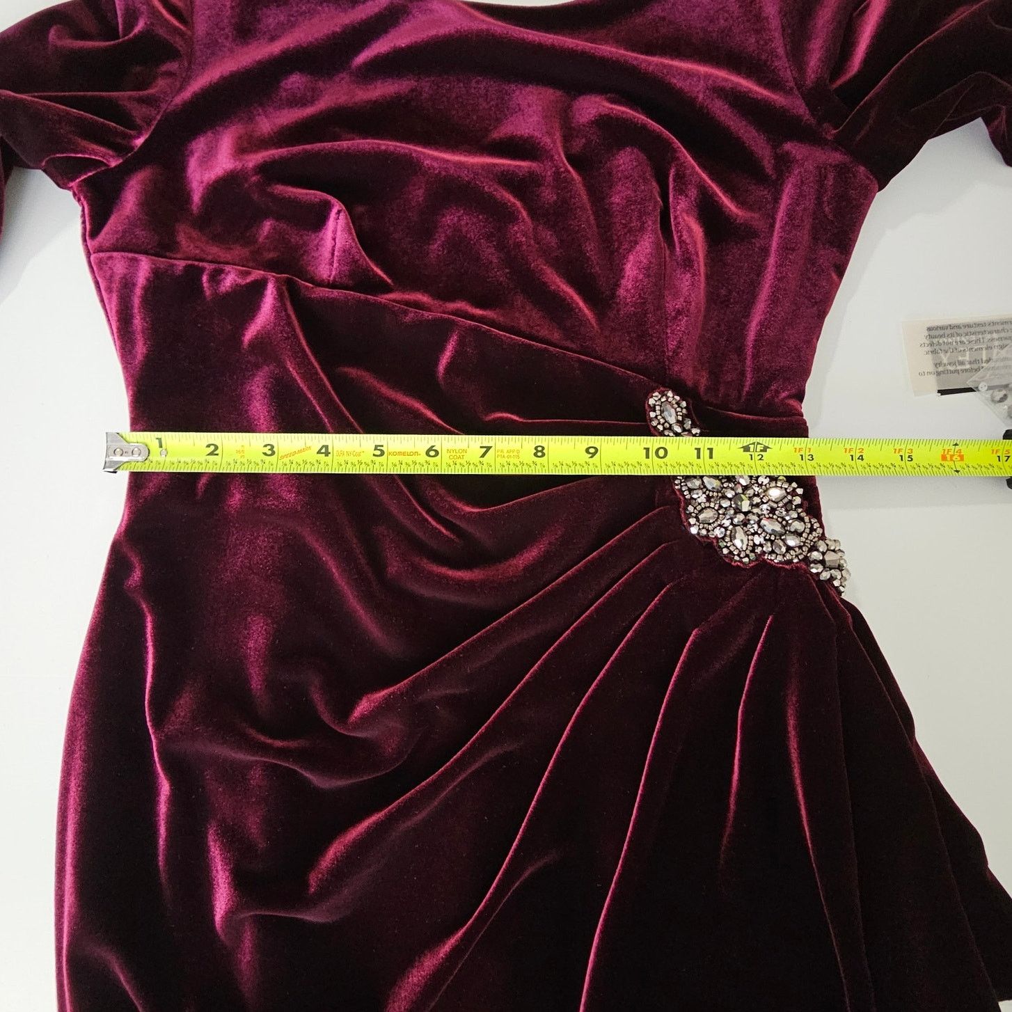 Alex Evenings Alex Evenings Velvet Ruched Beaded Hip Cocktail Dress 4P 4 Size S / US 4 / IT 40 - 10 Thumbnail