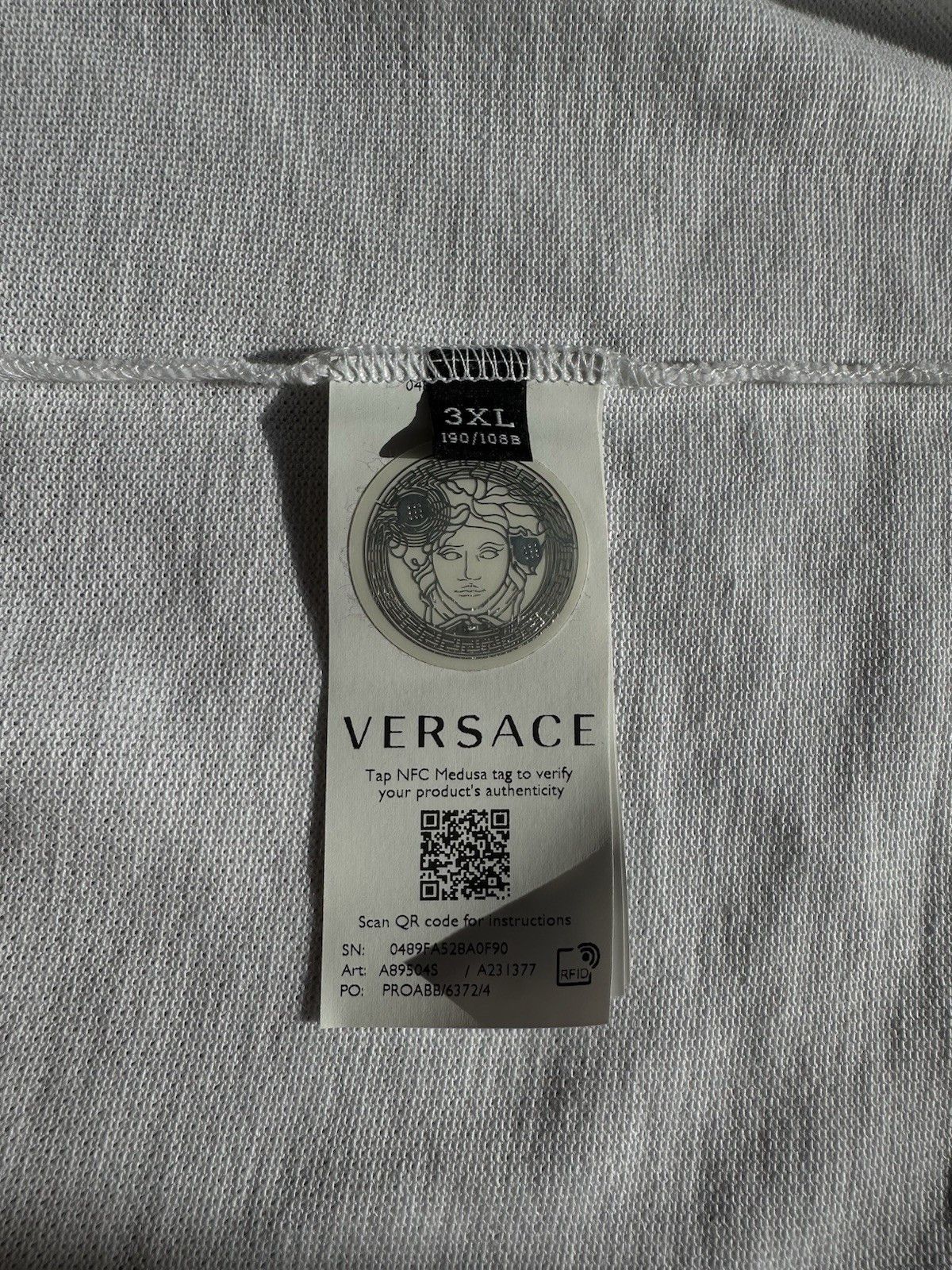 Versace White Versace Polo Shirt With Golden Greek Keys Around The Size US XL / EU 56 / 4 - 3 Thumbnail