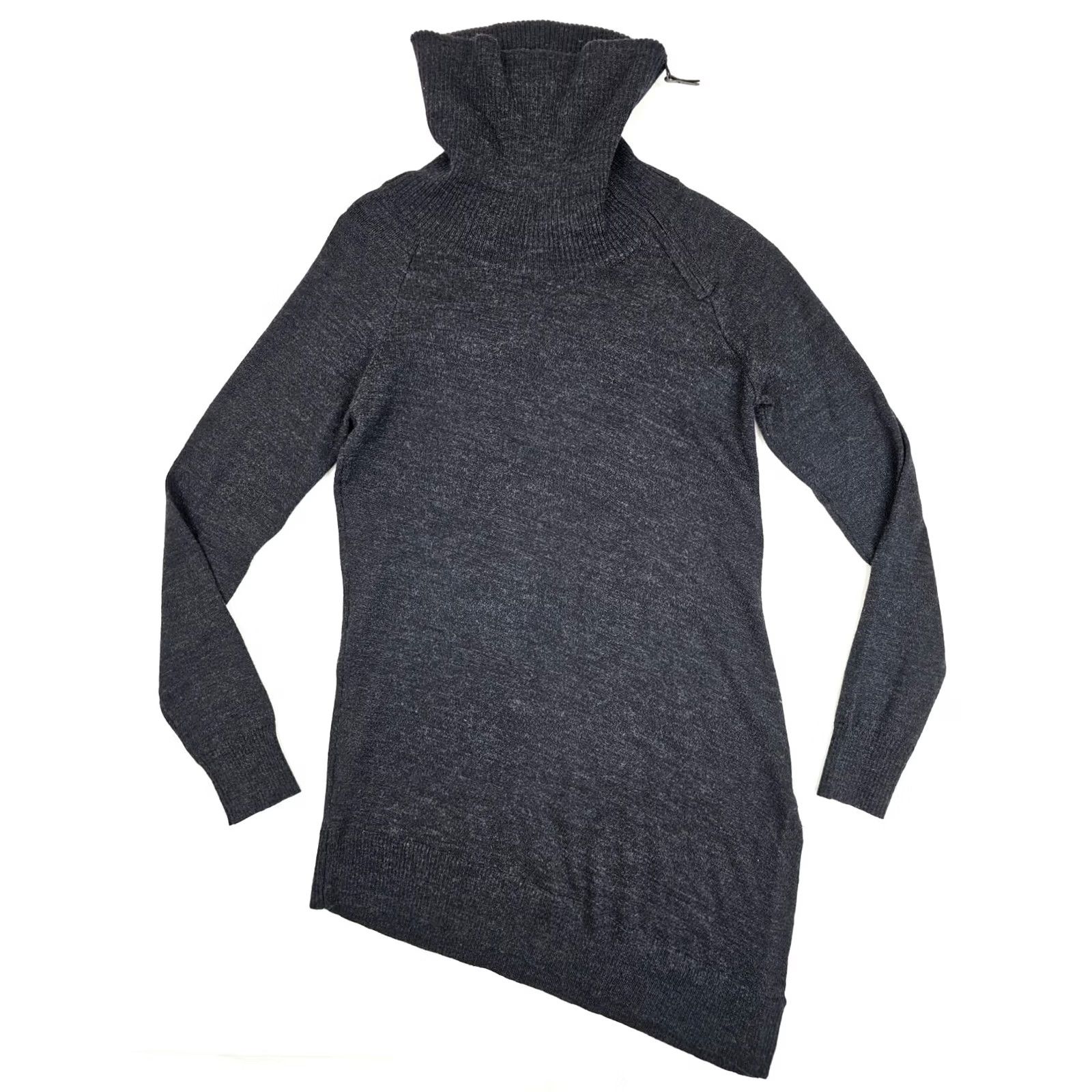 Smartwool SMARTWOOL Merino Wool Blend Asymmetric Zip Turtleneck Sweater Women XS Gray Size XS / US 0-2 / IT 36-38 - 2 Thumbnail