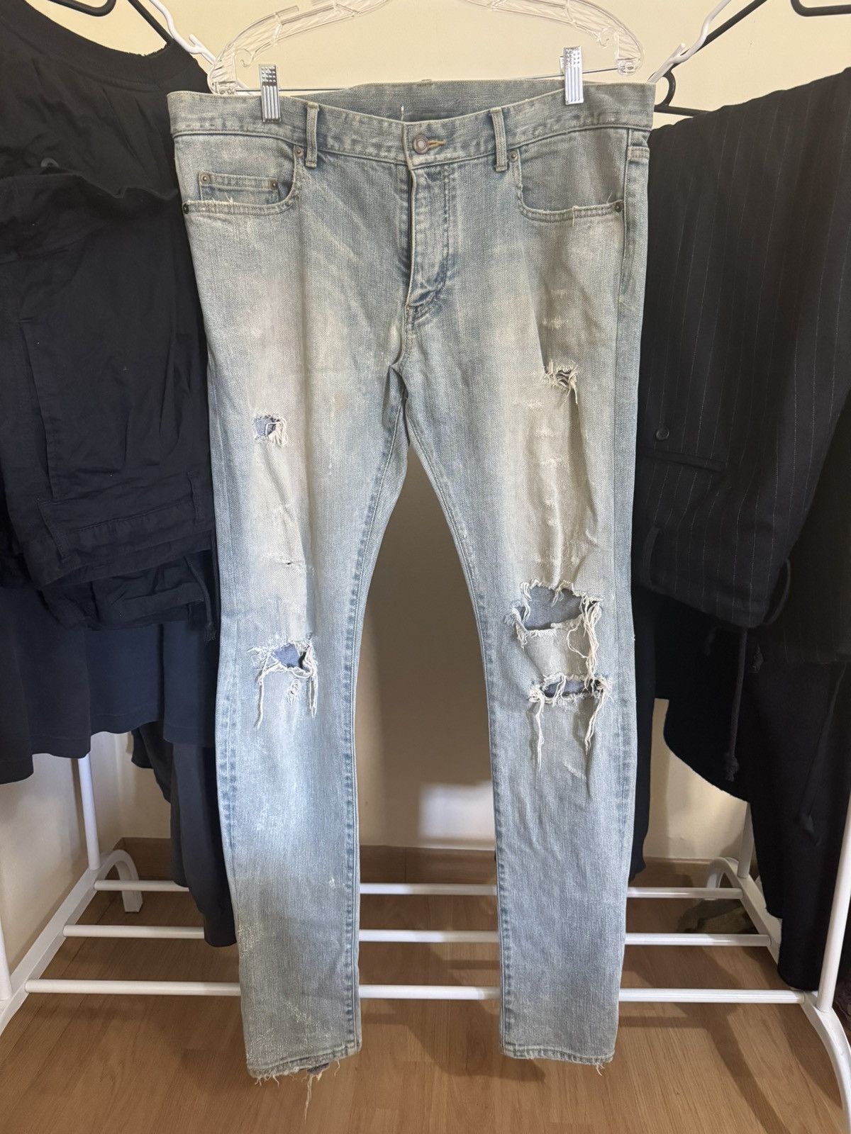 SLP Distressed “Crash Denim” Heidi Slimane era